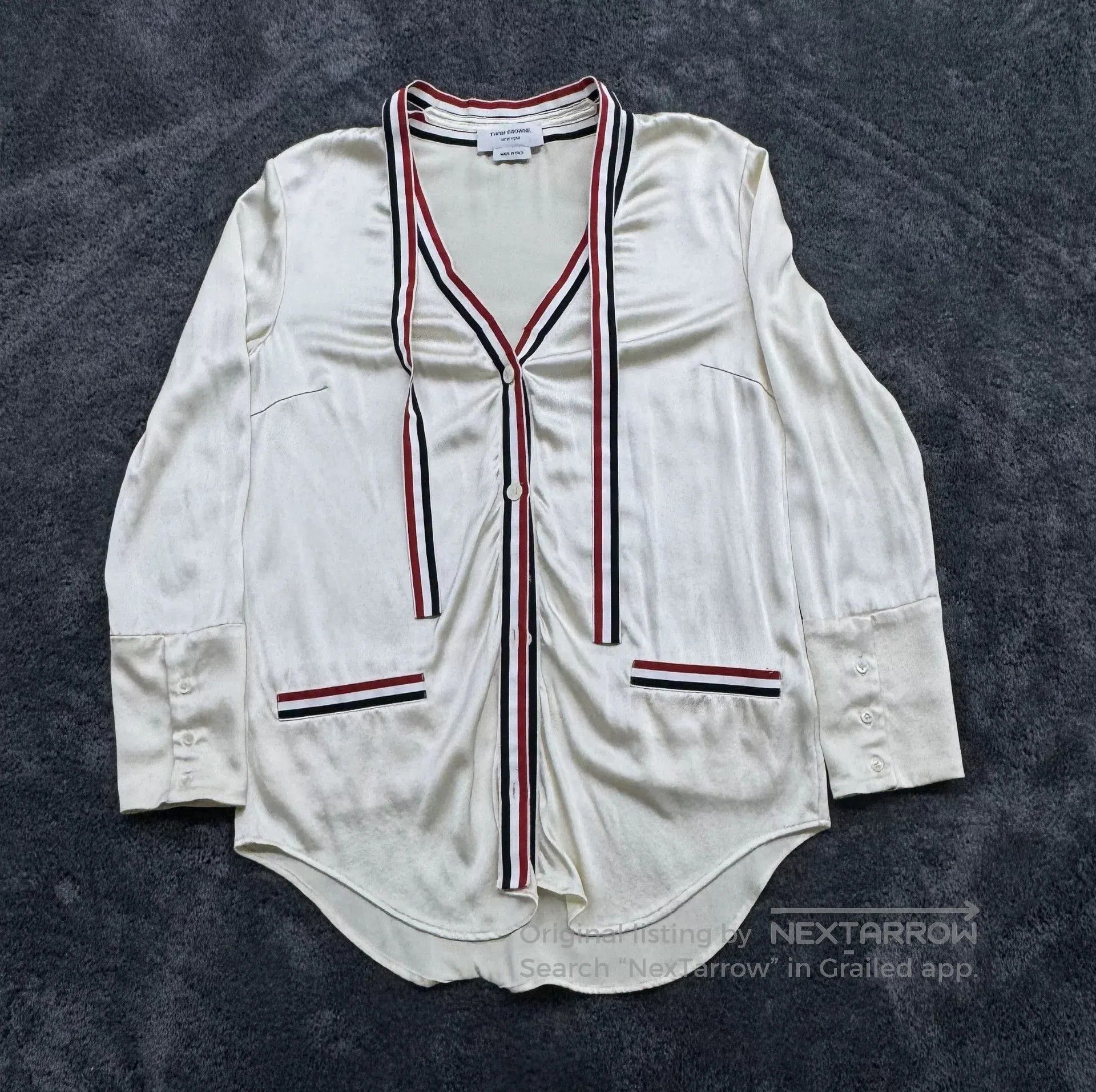Thom Browne Thom Browne Striped Silk Cardigan Size 40. Size US M / EU 48-50 / 2 - 1 Thumbnail