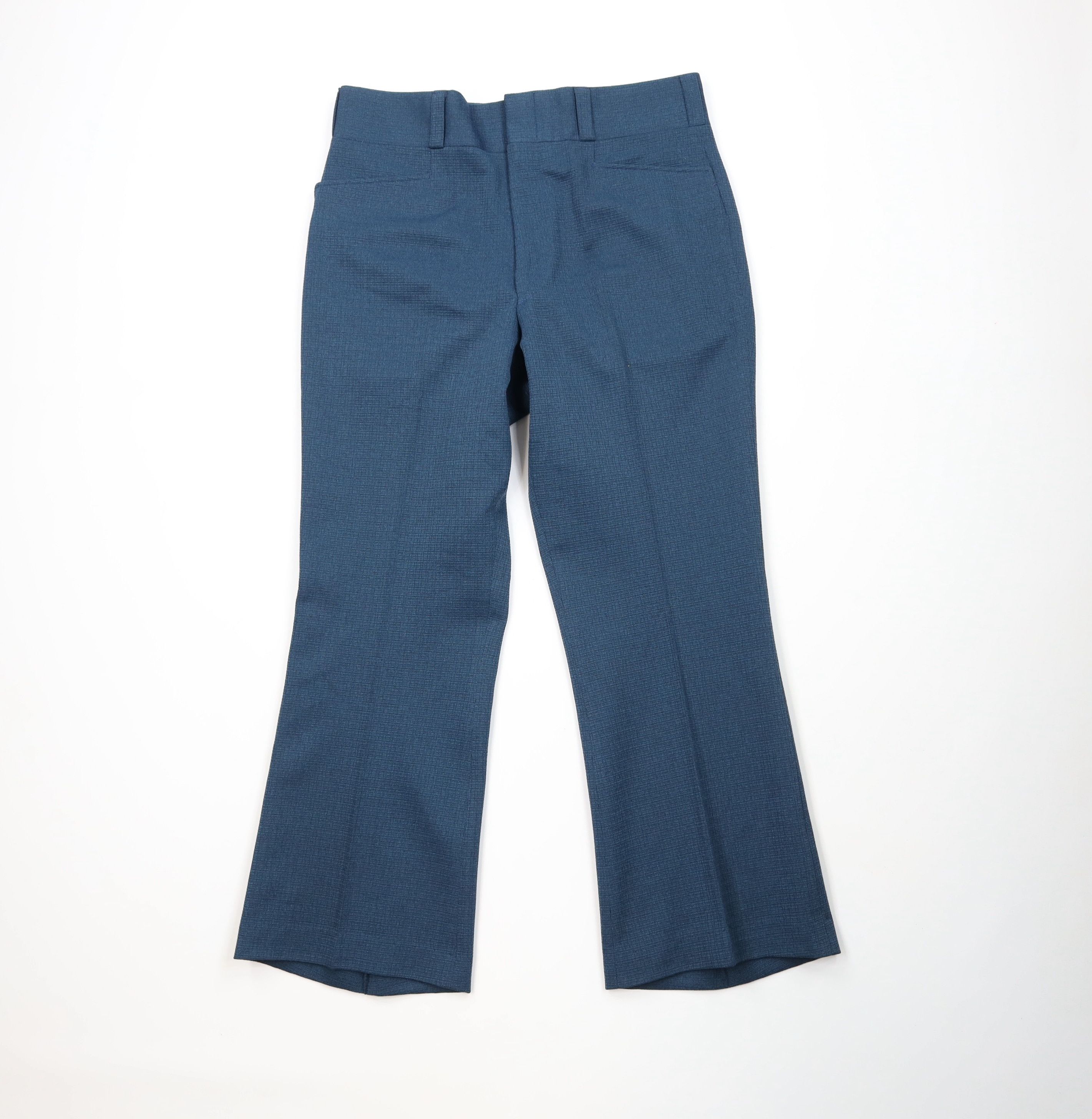 Vintage Vintage 70s Streetwear Bell Bottoms Chino Pants Blue USA Size US 34 / EU 50 - 1 Thumbnail