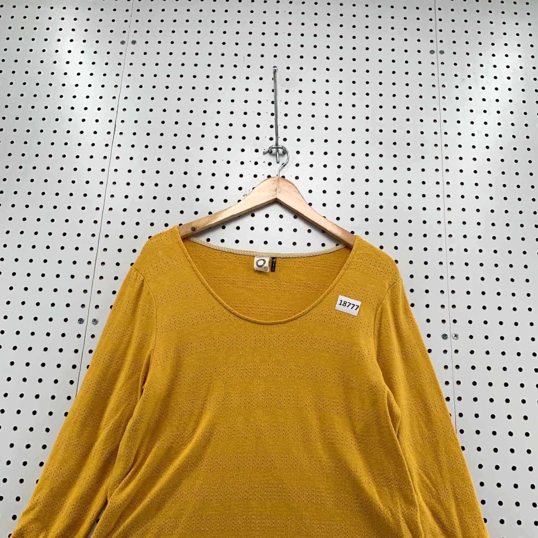 Anthropologie VINTAGE Akemi + Kin Pointelle Blouse Yellow Women’s Medium Long Sleeve Casual Top Size M / US 6-8 / IT 42-44 - 6 Thumbnail