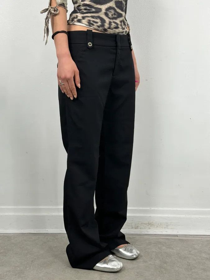 Gucci SS2006 Gucci Black Cotton Classy Pants by Frida Giannini Size 29" - 3 Thumbnail