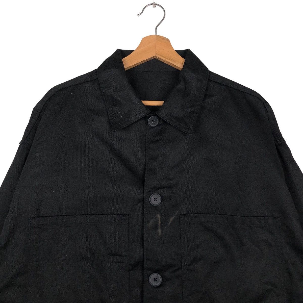 Japanese Brand 🔥Rich Black Vintage Chore Jacket Gu Japan Issey Miyake Size US L / EU 52-54 / 3 - 3 Thumbnail