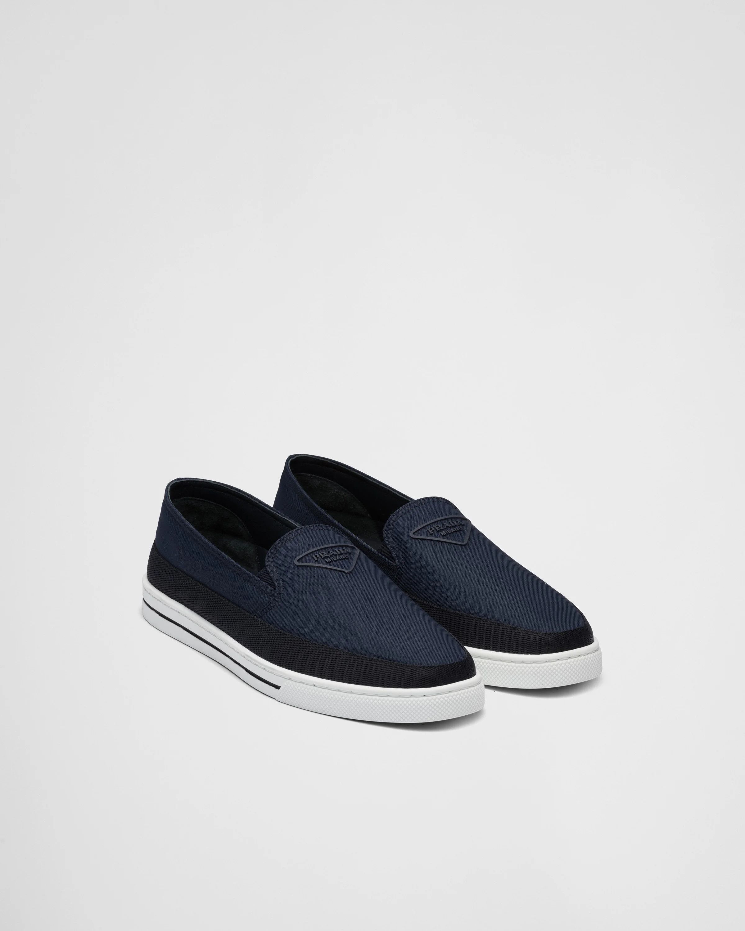 Prada o1srvl11e0226 Re-Nylon Slip-On Sneakers in Blue Size US 10 / EU 43 - 1 Thumbnail