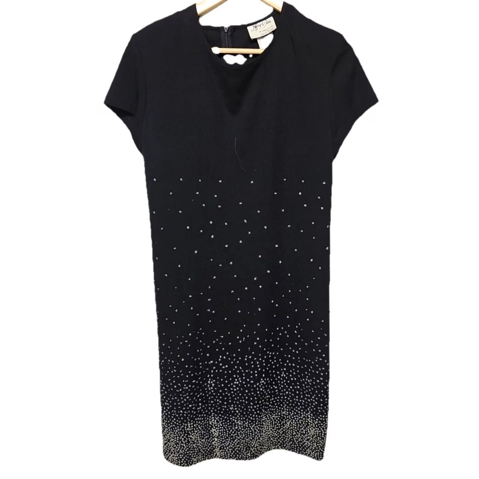 Vintage VINTAGE Jeffrey & Jara Dotted Gradient Black Graphic Sheath Dress Size 14 Made in USA Size XL / US 12-14 / IT 48-50 - 5 Thumbnail