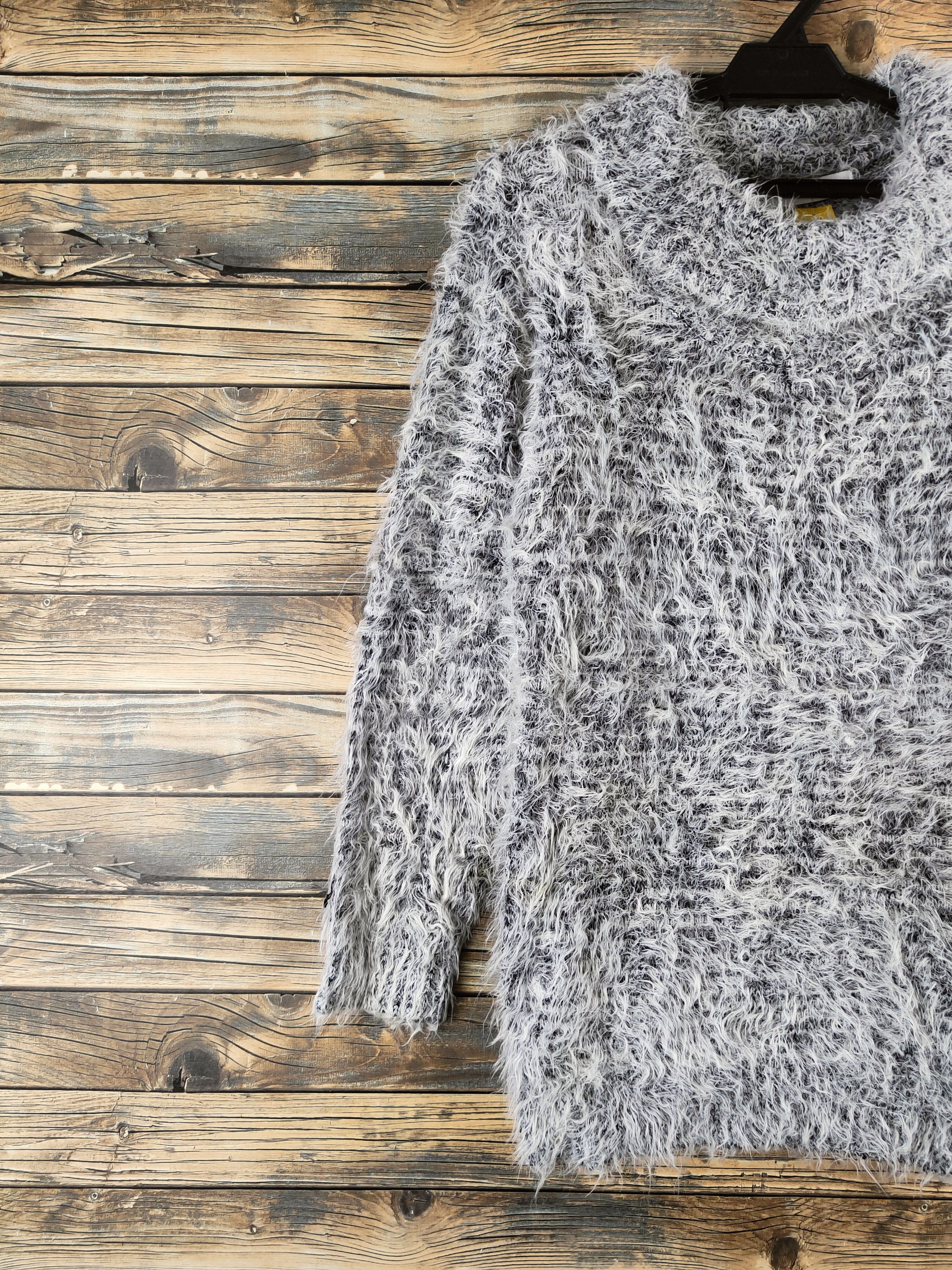 Japanese Brand DL Cecil McBee Black White Fur Mohair Knitwear #46-970 Size M / US 6-8 / IT 42-44 - 3 Thumbnail