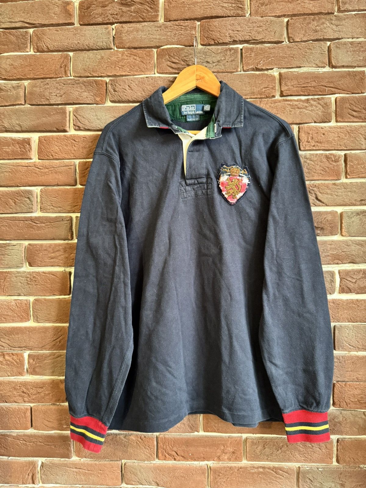 Polo Ralph Lauren Polo Ralph Lauren Vintage Rugby Longsleeve Striped Hype Rare Size US L / EU 52-54 / 3 - 1 Thumbnail