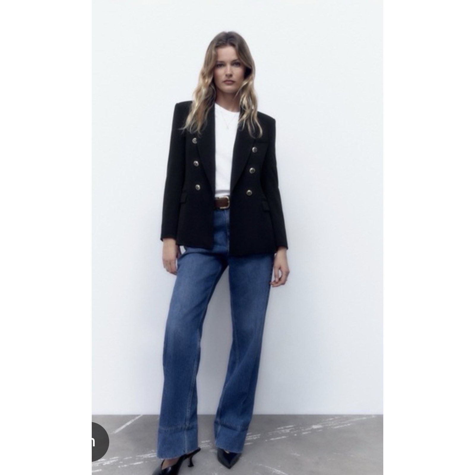 Zara Zara Black Blazer Good Crest Buttons Small Size S / US 4 / IT 40 - 4 Thumbnail