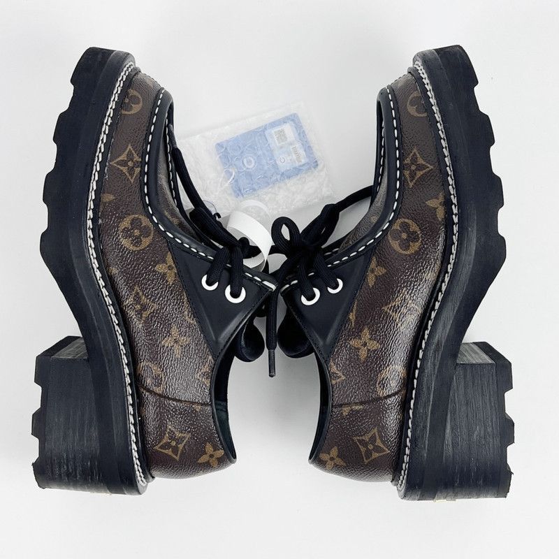 Louis Vuitton Louis Vuitton Beaubourg Monogram Platform Shoes -2508 Size US 6 / IT 36 - 3 Thumbnail