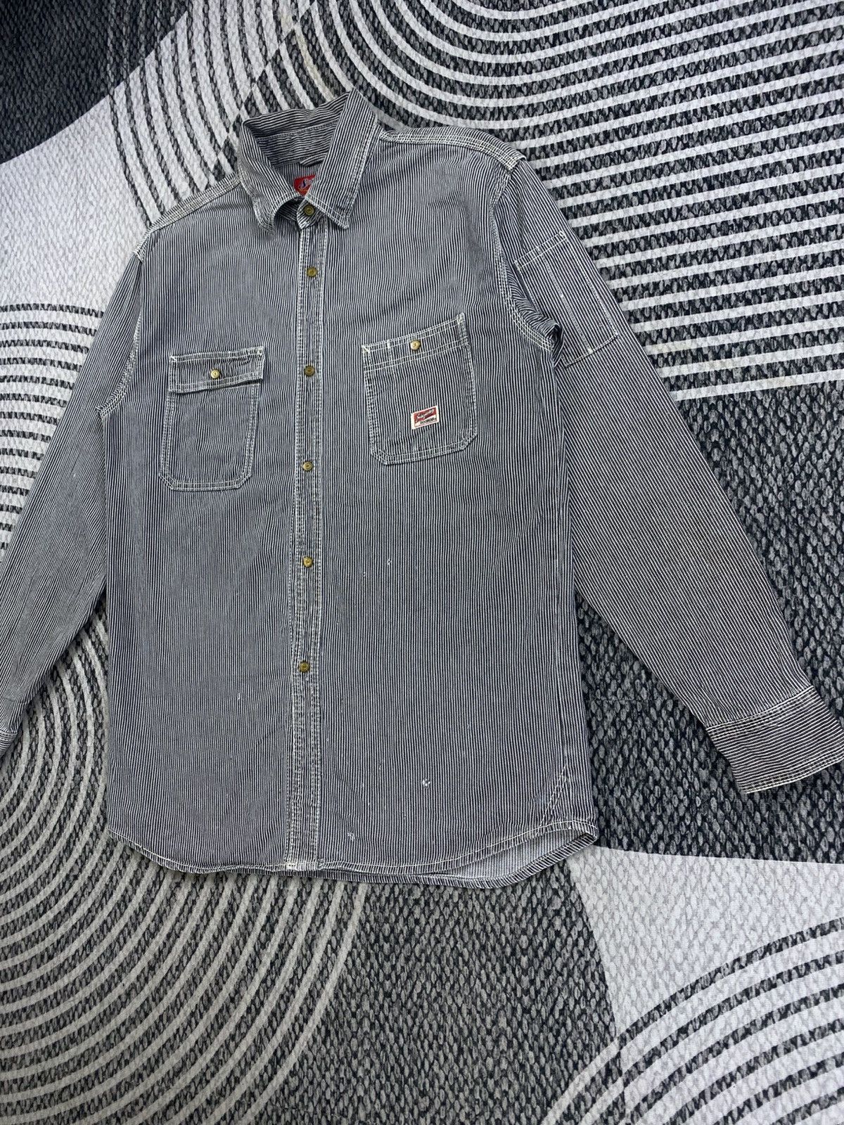 Japanese Brand Vintage Dogman Hickory Striped Longsleeve Button Up Shirt Size US M / EU 48-50 / 2 - 4 Thumbnail