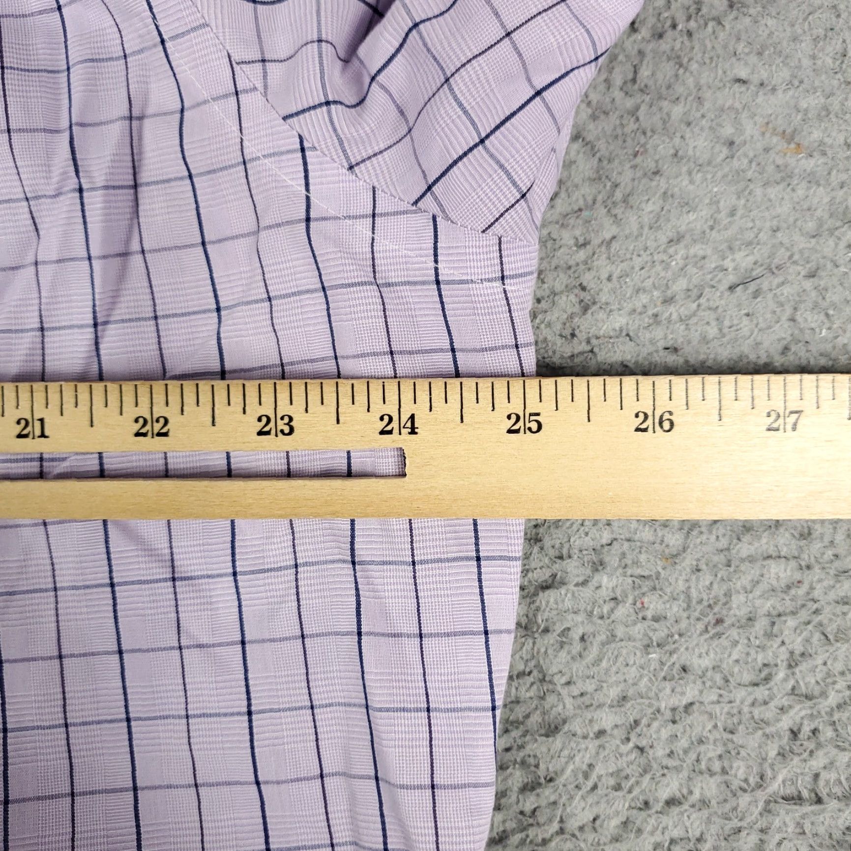 Brooks Brothers VINTAGE Brooks Brothers Shirt Mens 17 Purple Check Dress Button Up Long Sleeve - 100% Cotton, Regular Fit, Non-Iron, Classic Preppy Mens Dress Shirt Size 46R - 6 Thumbnail