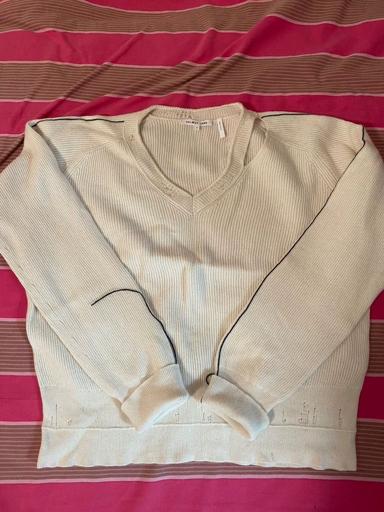 Helmut Lang HELMUT LANG White knitted sweater Size S / US 4 / IT 40 - 2 Thumbnail