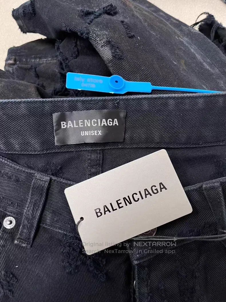 Balenciaga Balenciaga size S Solid Color Distressed Dirty Straight-Le Size US 27 - 5 Thumbnail