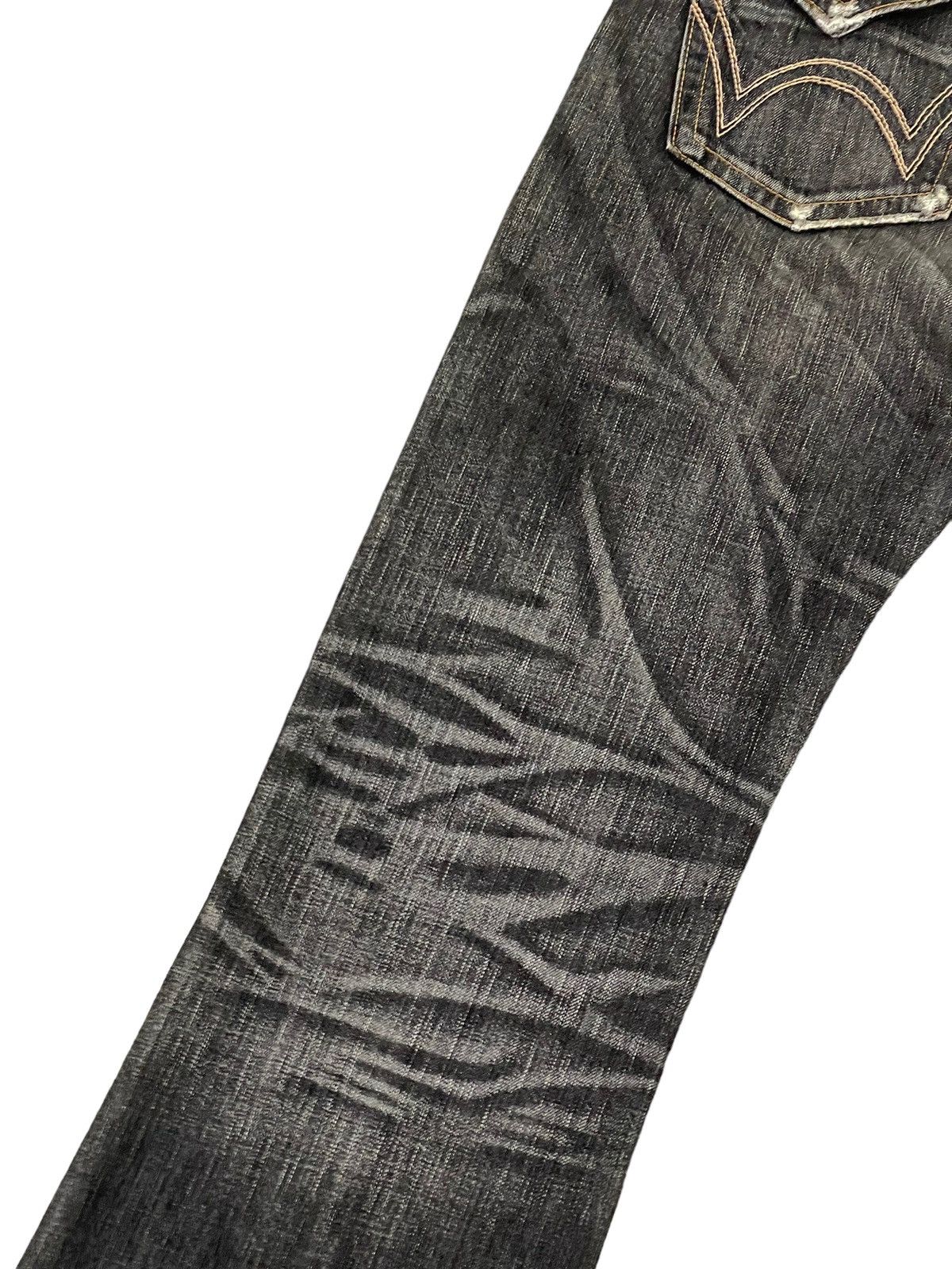 Japanese Brand Flare Jeans Edwin Japan Faded Black Distress Boot Cut 8🟦2 Size US 33 - 15 Thumbnail