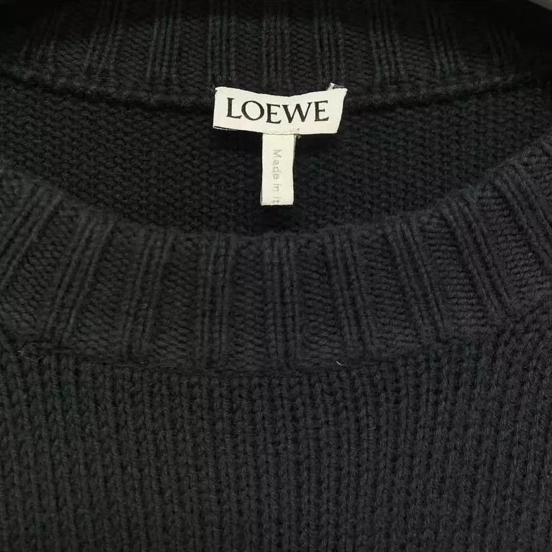 Loewe LOEWE Black logo simple knit sweater on chest Size US XS / EU 42 / 0 - 2 Thumbnail