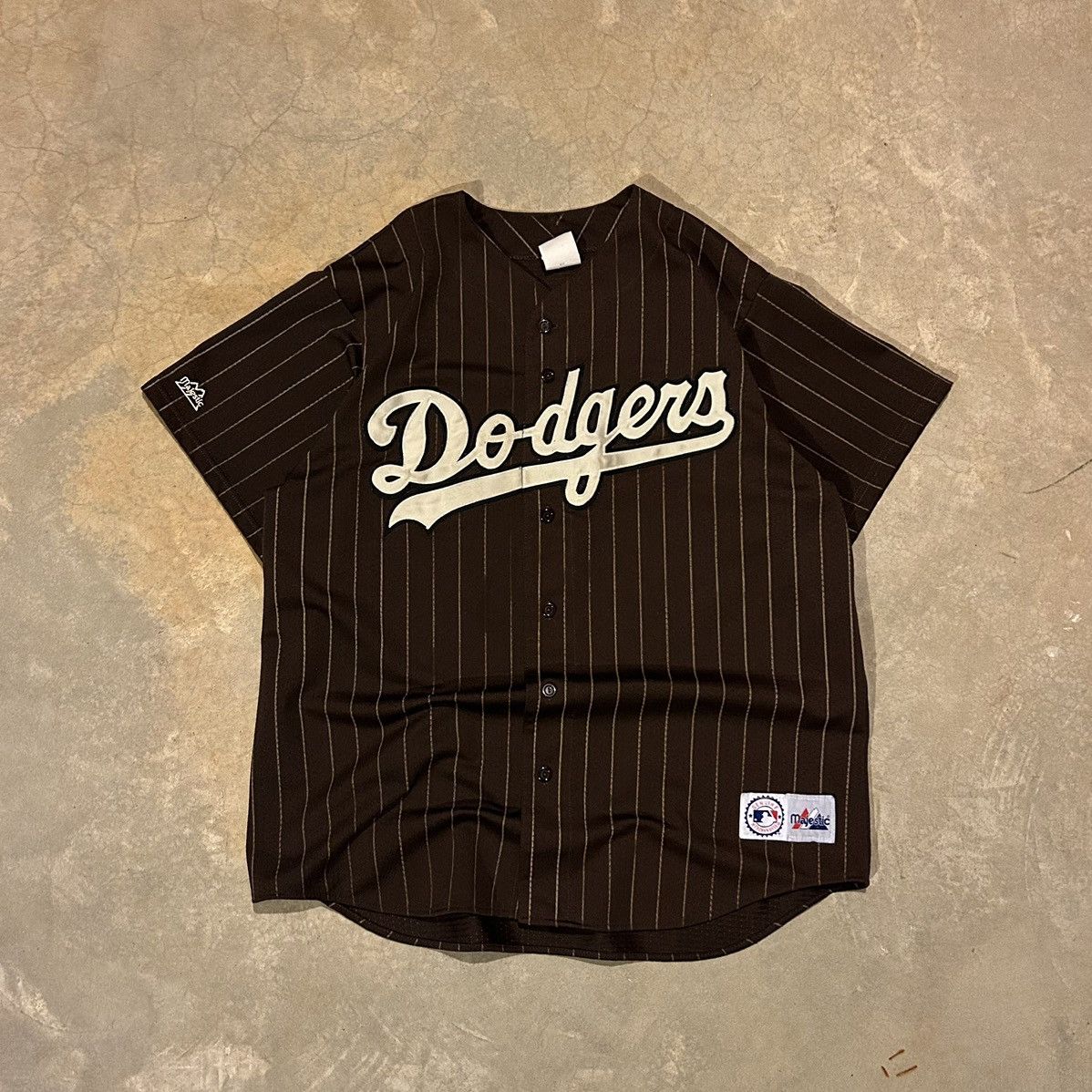 Crazy Vintage 90s Los Angeles Dodgers Brown Pinstripe Jersey