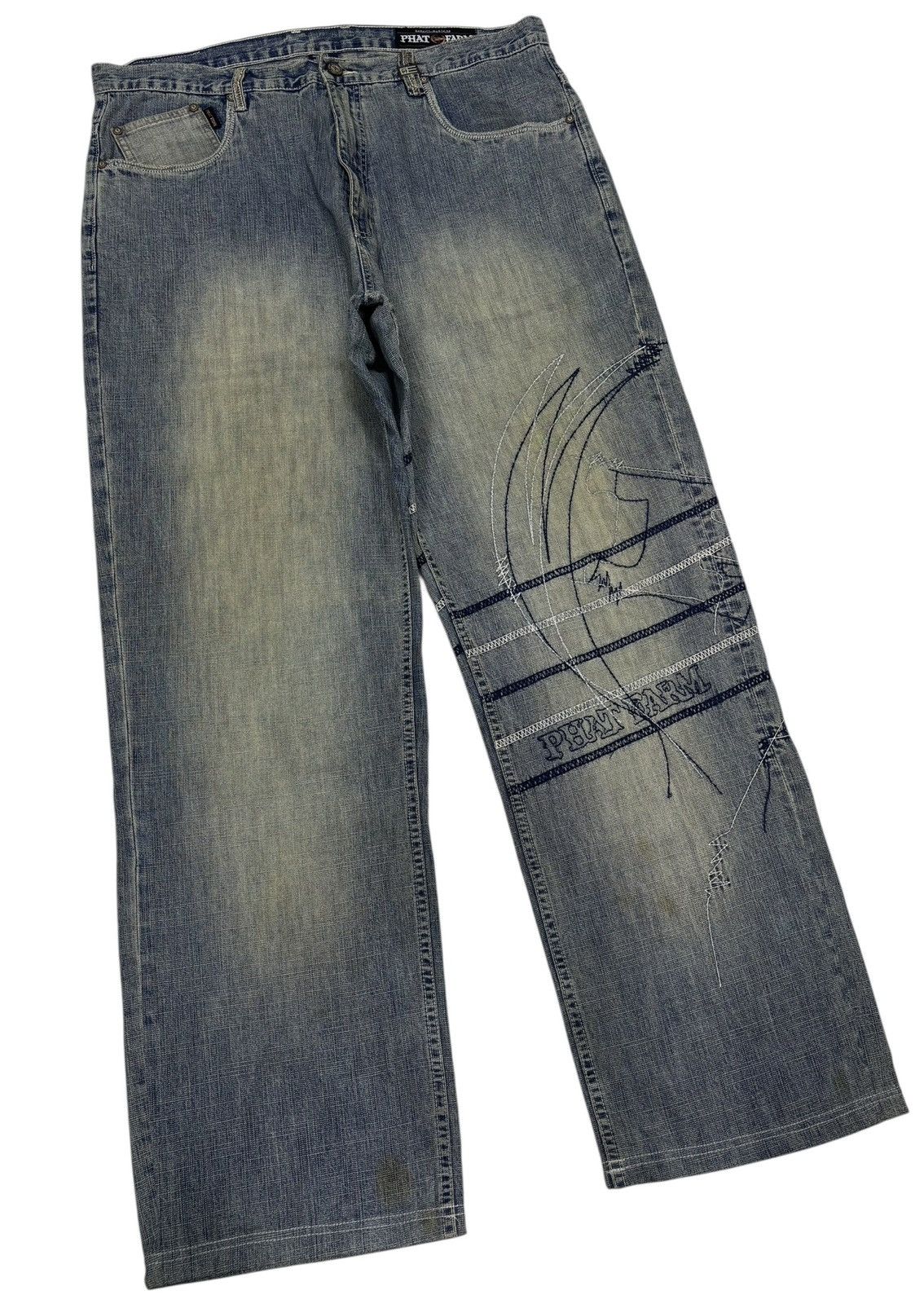 Kapital Baggy Jeans Phat Farm Embroidery Rare Design Jeans Size US 38 / EU 54 - 3 Thumbnail