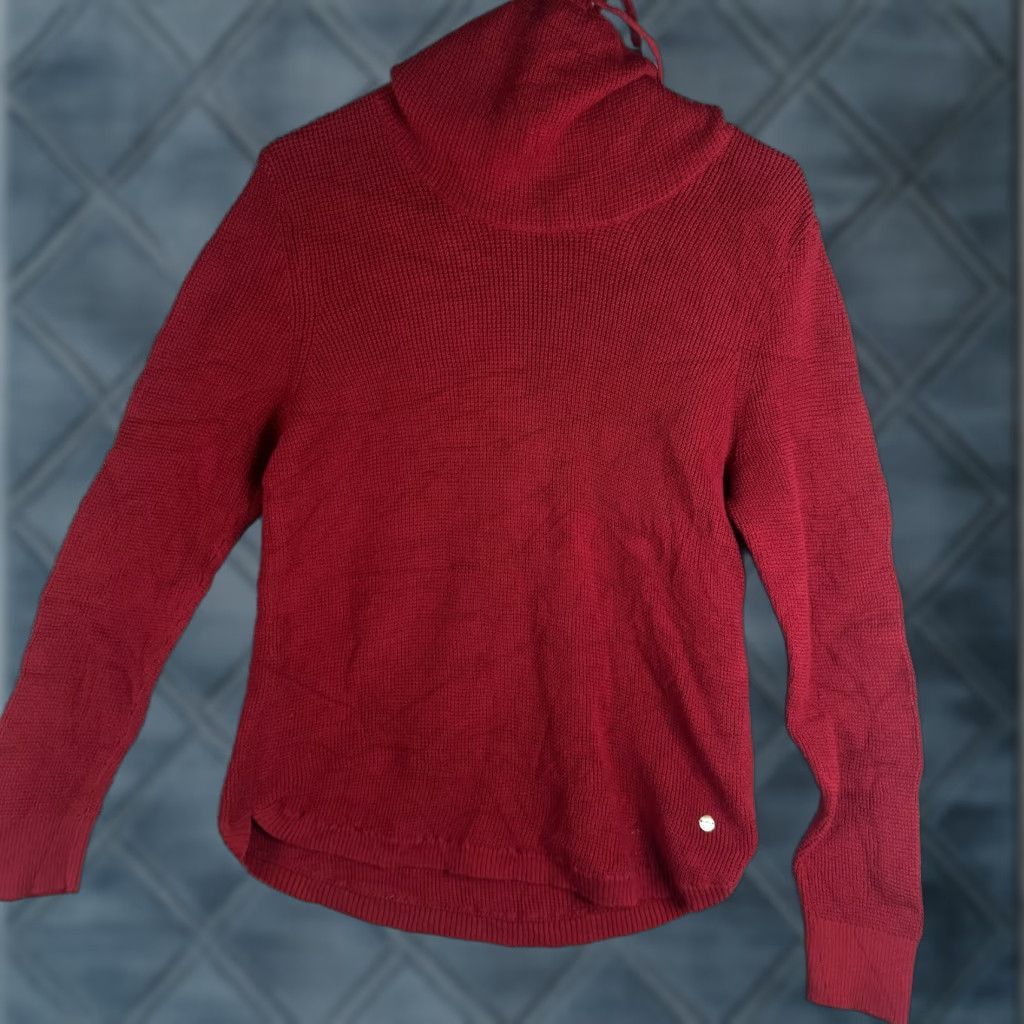 Ralph Lauren Lauren Ralph Lauren Sweater Womens XL Red Cowl Neck Waffle Knit Pullover Size XL / US 12-14 / IT 48-50 - 1 Thumbnail
