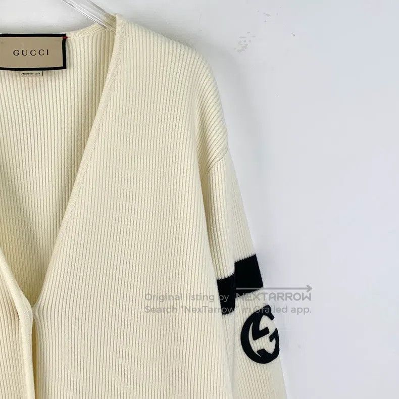 Gucci Gucci Beige logo embroidered wool V-neck single-breasted l Size XXS / US 00 / IT 34 - 3 Thumbnail