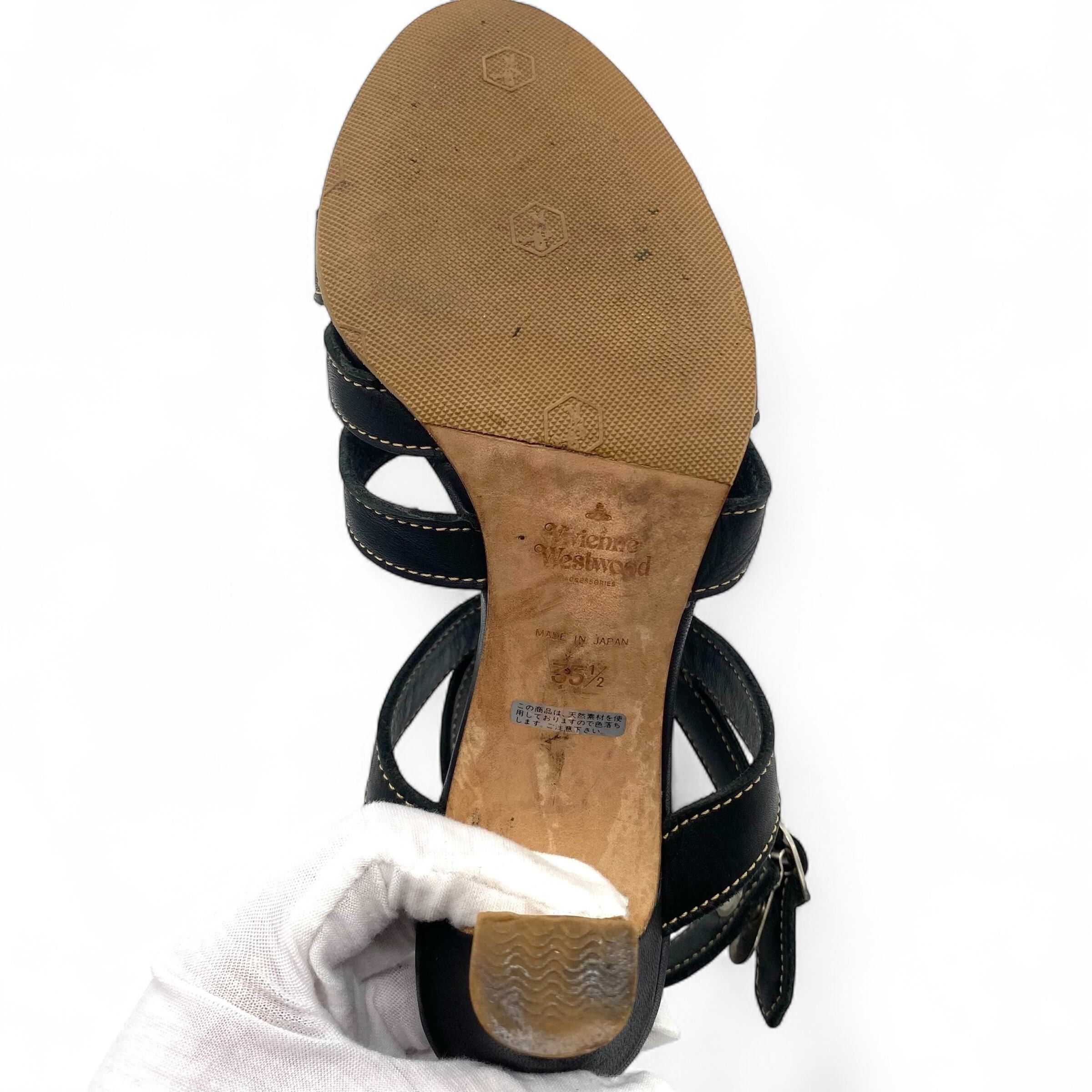Vivienne Westwood Vintage Vivienne Westwood Leather Heel Sandals 35 1/2 Size US 5.5 / IT 35.5 - 6 Thumbnail