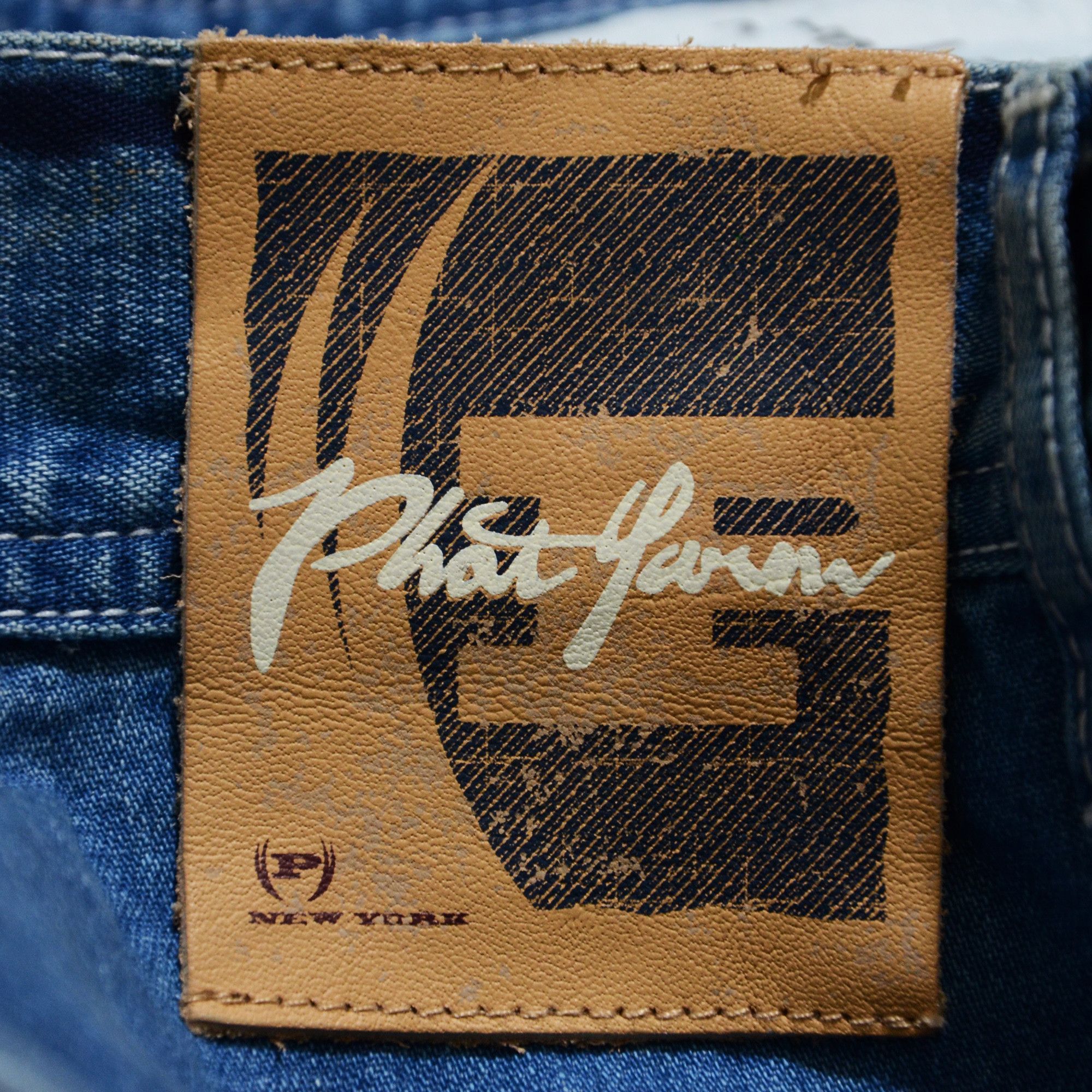 Phat Farm [Color Defects] Phat Farm Denim Shorts 90s Hiphop Streetwear Size US 34 / EU 50 - 7 Thumbnail