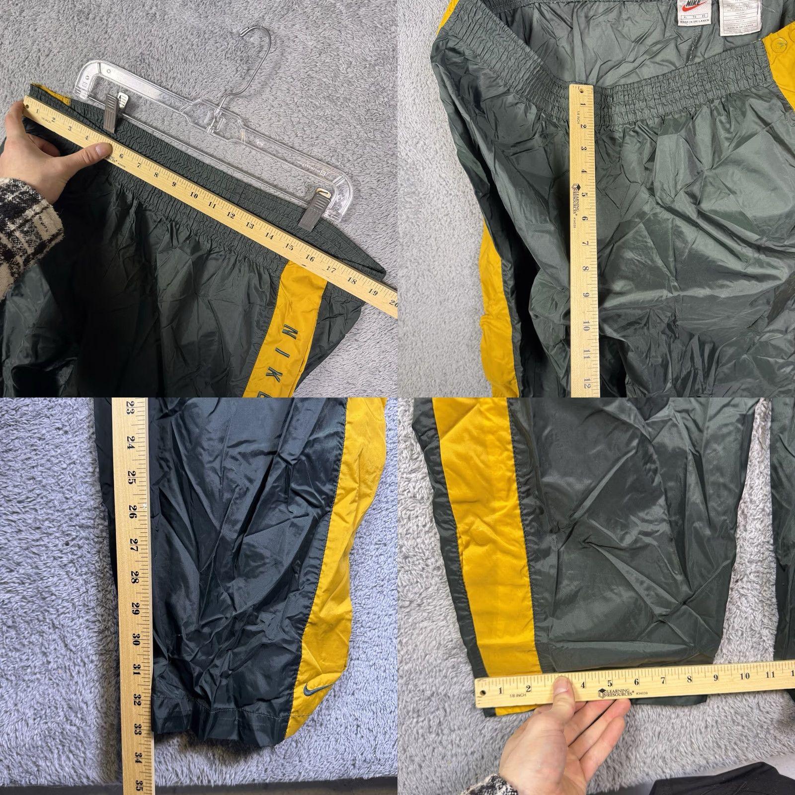 Nike 90s Basketball Track Pants - Nike Mens XL Fit - Sweatpants - Green - Polyester Size US 36 / EU 52 - 9 Thumbnail