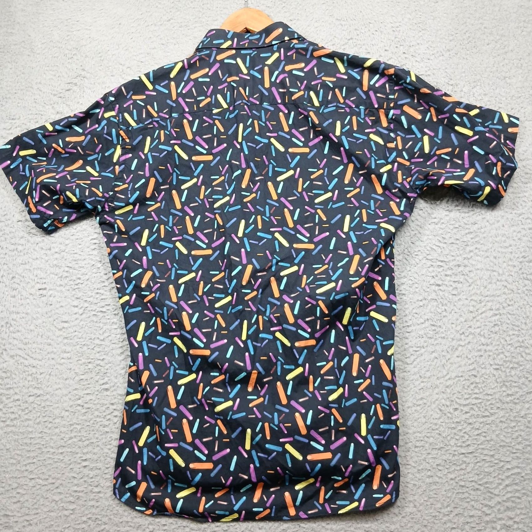Jared Lang Jared Lang Men's Button-Down Shirt L Black Colorful Geometric Print Cotton Shirt Size US L / EU 52-54 / 3 - 3 Thumbnail