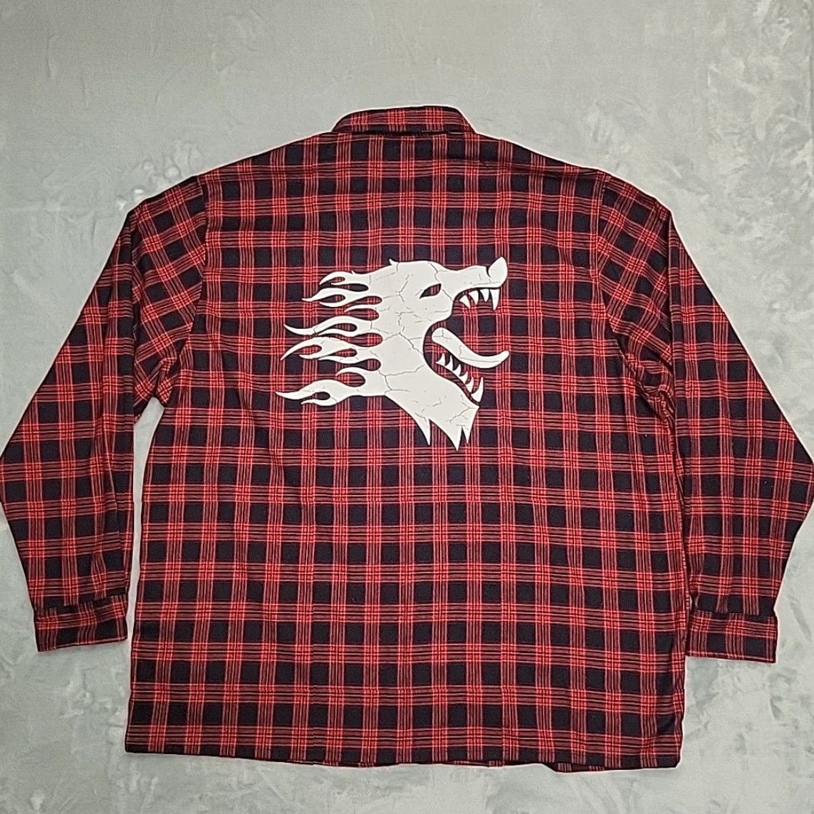 Vintage Kill Crew Shirt Men 2XL Red Porrada Series Flannel Martial Arts Mental health Button-Up Plaid Casual Size US XXL / EU 58 / 5 - 5 Thumbnail