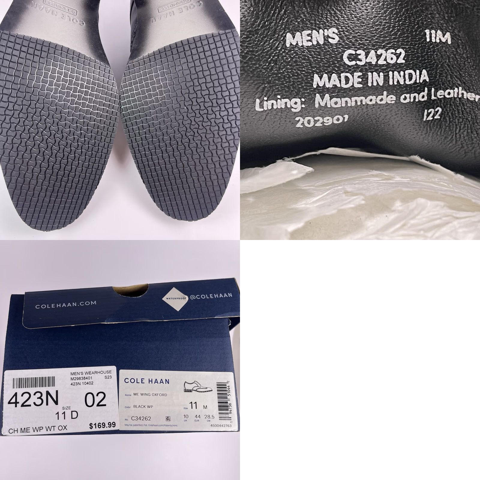 Cole Haan Cole Haan Men's Size 11 Modern Essentials Wingtip Oxford Black C34262 Near Mint Size US 10 / EU 43 - 9 Thumbnail