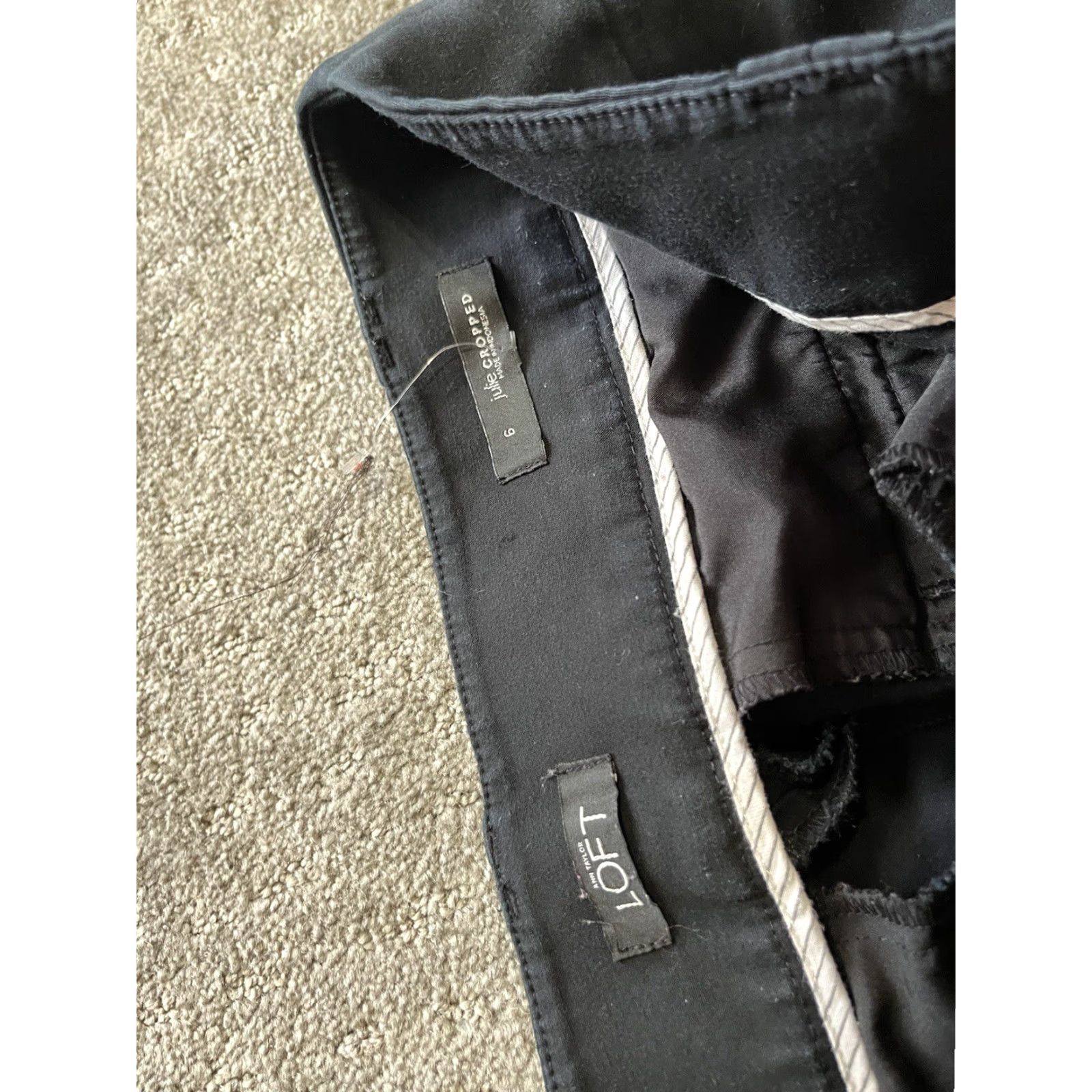 Ann Taylor Ann Taylor Loft Cropped Pants Women's Size 6 Black Solid Cotton Blend Classic Size 28" / US 6 / IT 42 - 5 Thumbnail