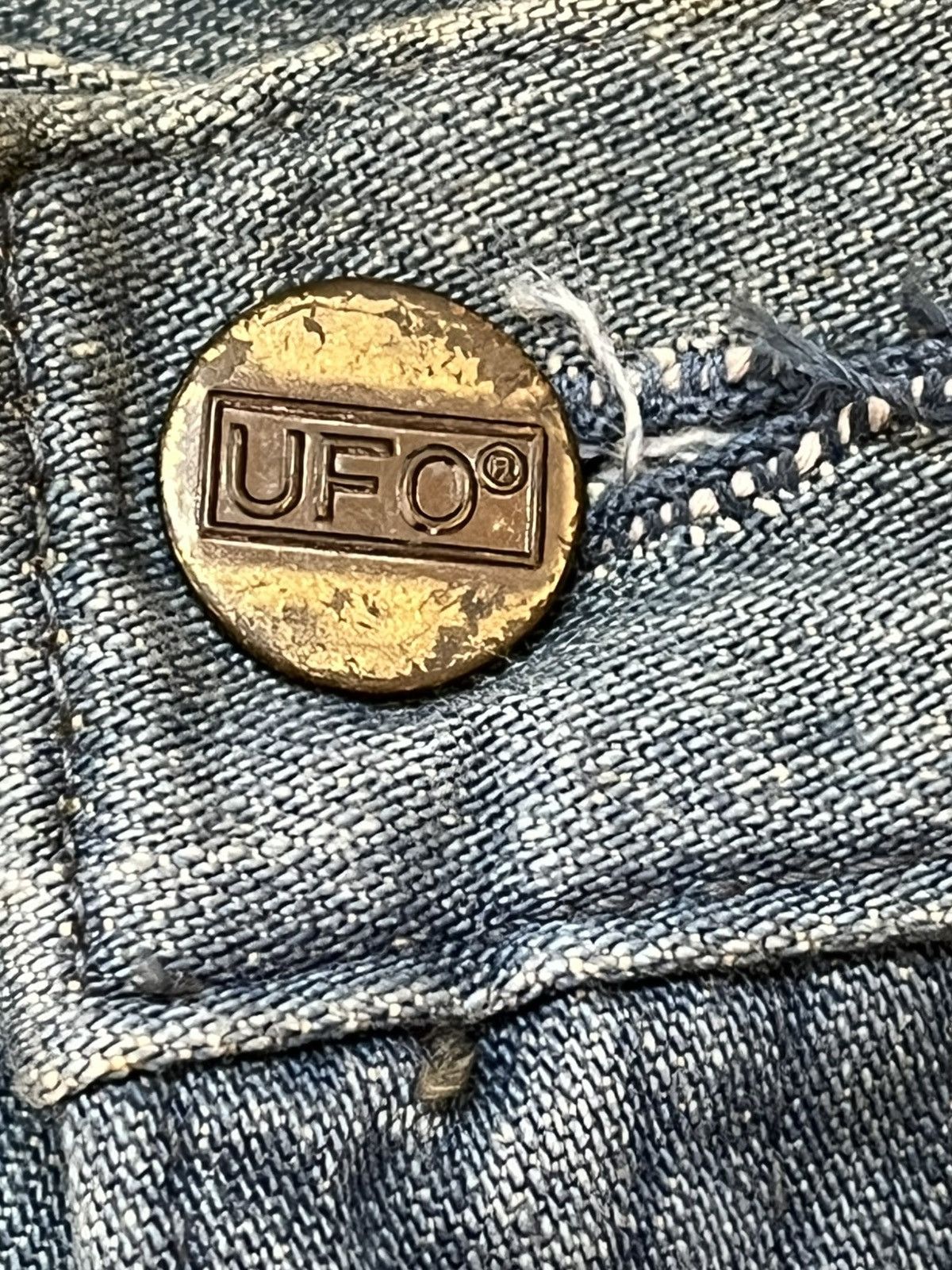 4GSELLER Vintage UFO Massive Flare Bell Bottom Denim Size US 27 - 8 Thumbnail