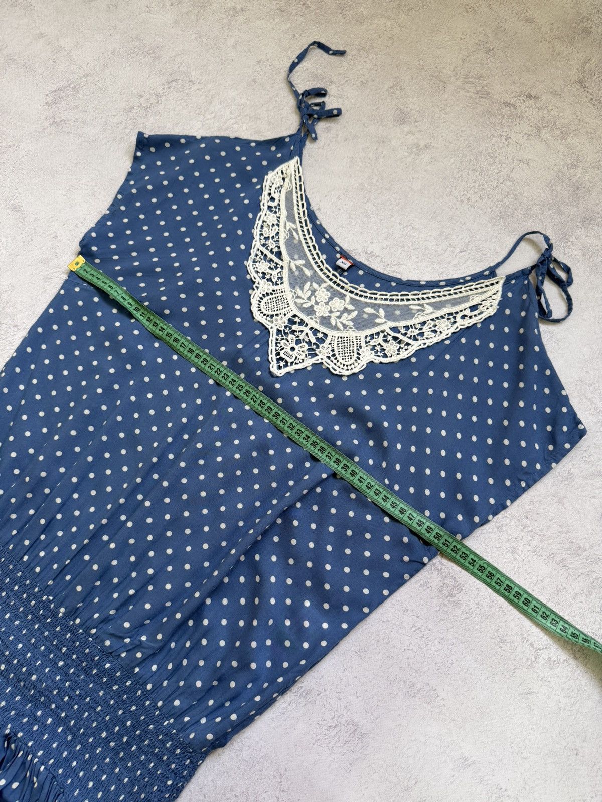 Vintage Ewa I Walla Blue Polka Dot Short Sleeve Midi Dress Size XS Size XS / US 0-2 / IT 36-38 - 19 Thumbnail