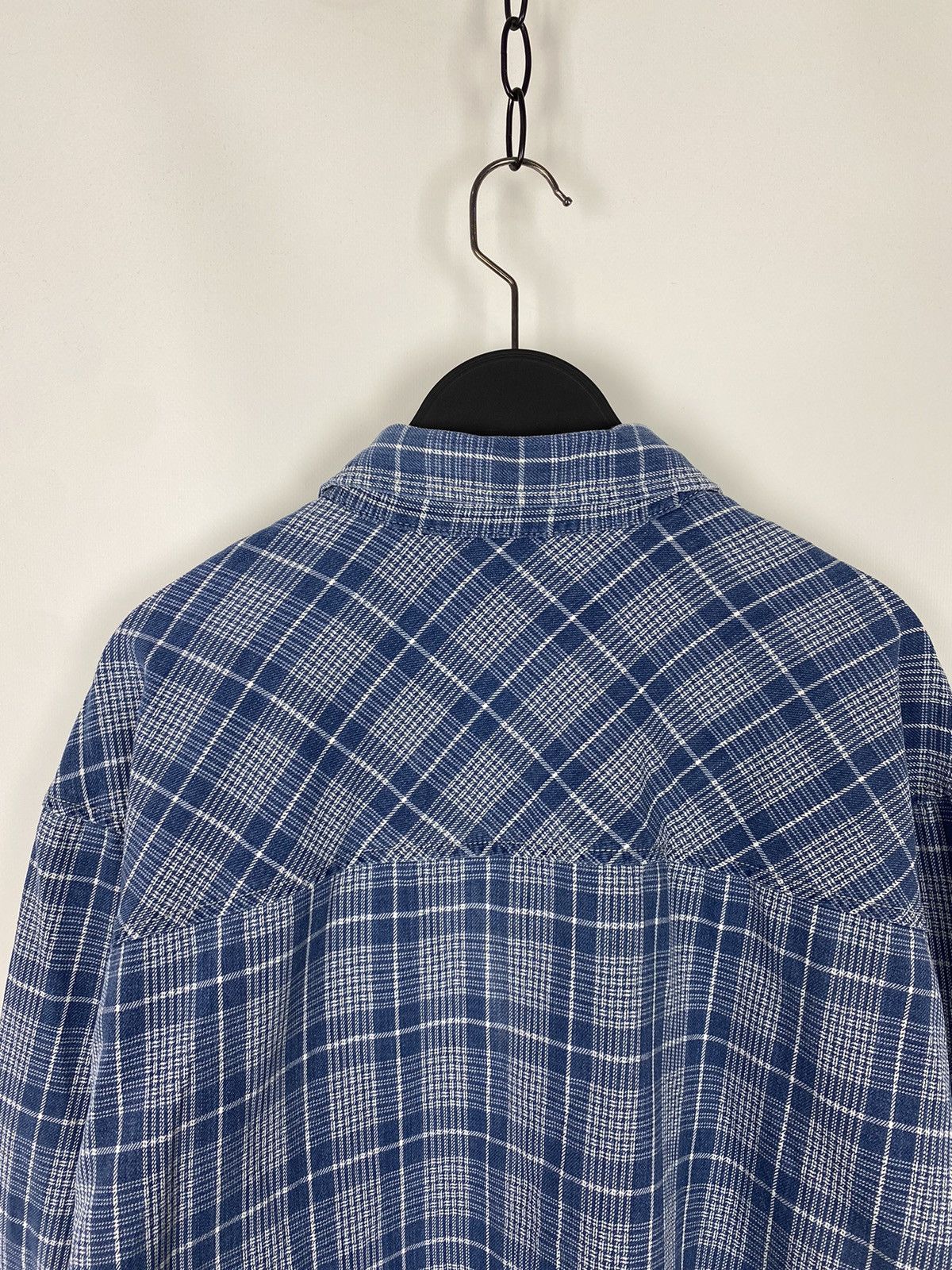 Levi's 1990’s Vintage Levi’s Blue Tab Checkered Denim Button Up Size US L / EU 52-54 / 3 - 11 Thumbnail