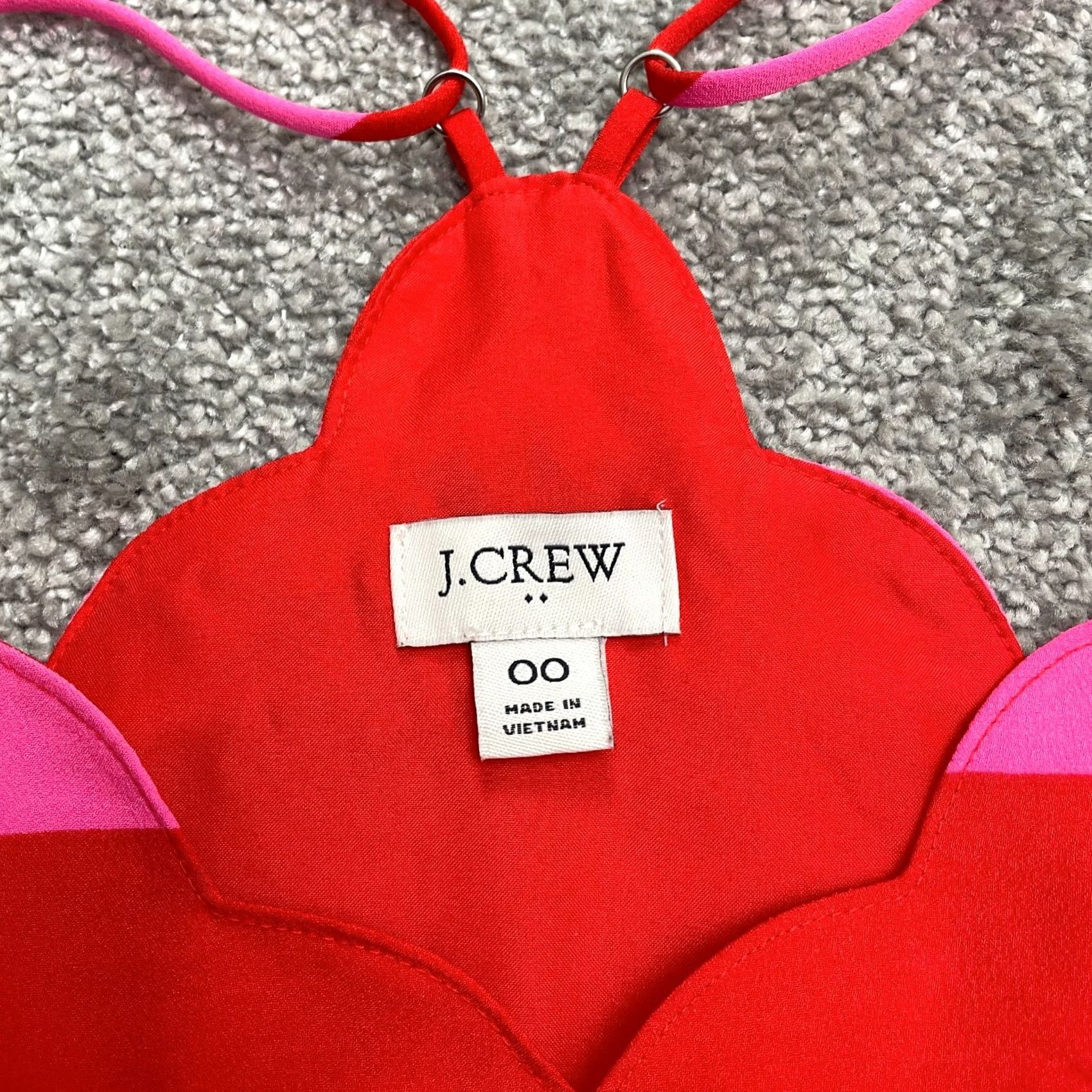 J.Crew J.Crew Tank Top Womens 00 Red Pink Striped Scalloped Racerback Camisole Casual Size XXS / US 00 / IT 34 - 5 Thumbnail
