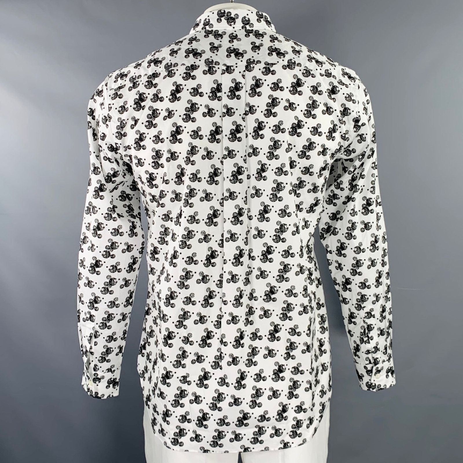 Comme des Garcons Homme Size L Mickey Mouse White Black Cotton Long Sleeve Shirt Size US L / EU 52-54 / 3 - 4 Thumbnail