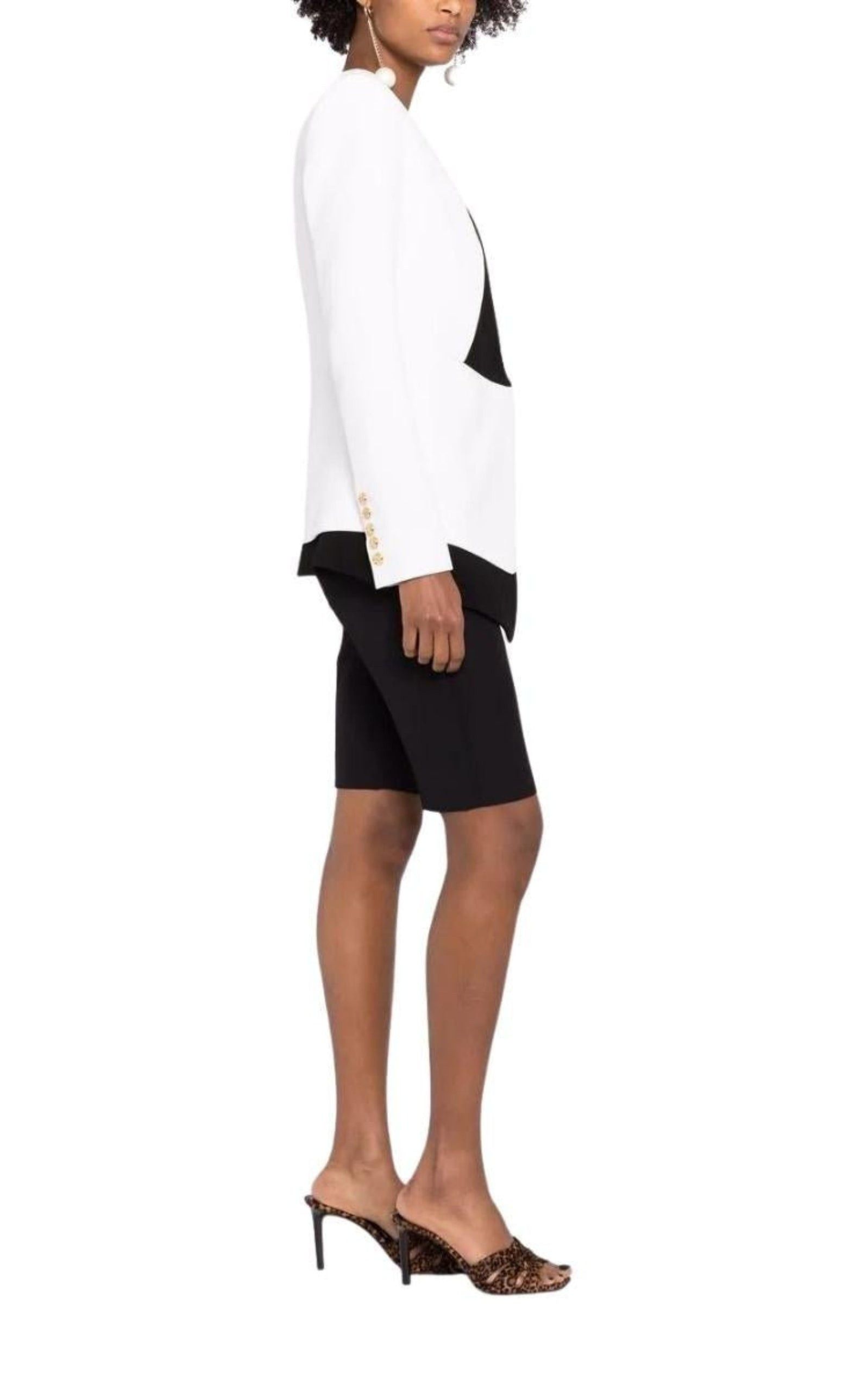 Balmain o1y0525 Blazer in White/Black Size XS / US 0-2 / IT 36-38 - 4 Thumbnail