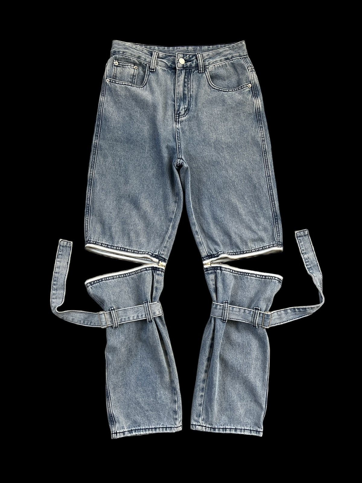 Japanese Brand × Seditionaries Volcan & Aphrodite 🇯🇵 Washed Denim Bondage Pants Size US 30 / EU 46 - 12 Thumbnail