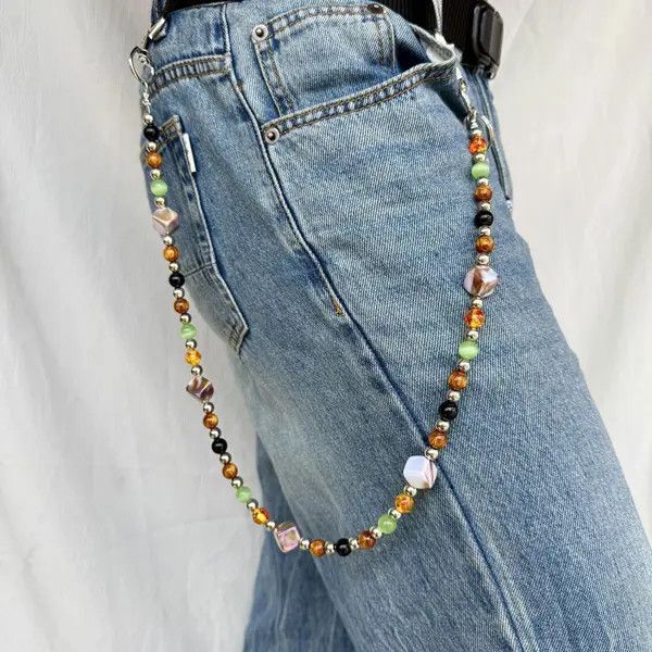 Jewelry Colorful Beaded Chain Wallet, Pants Chain Size ONE SIZE - 5 Thumbnail