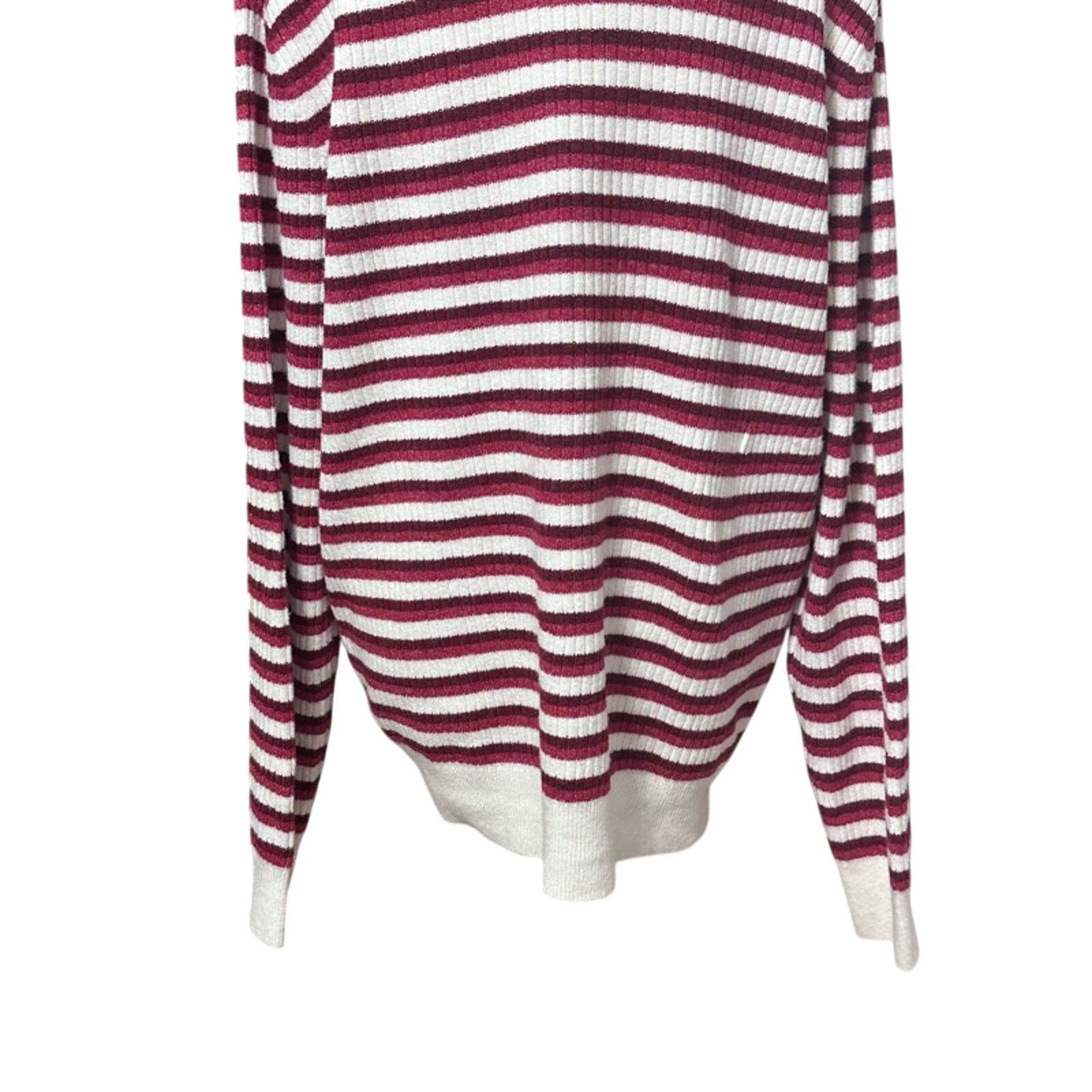 Nordstrom Nordstrom Sweater Striped Ribbed Long Sleeve Red/White XL Size XL / US 12-14 / IT 48-50 - 6 Thumbnail