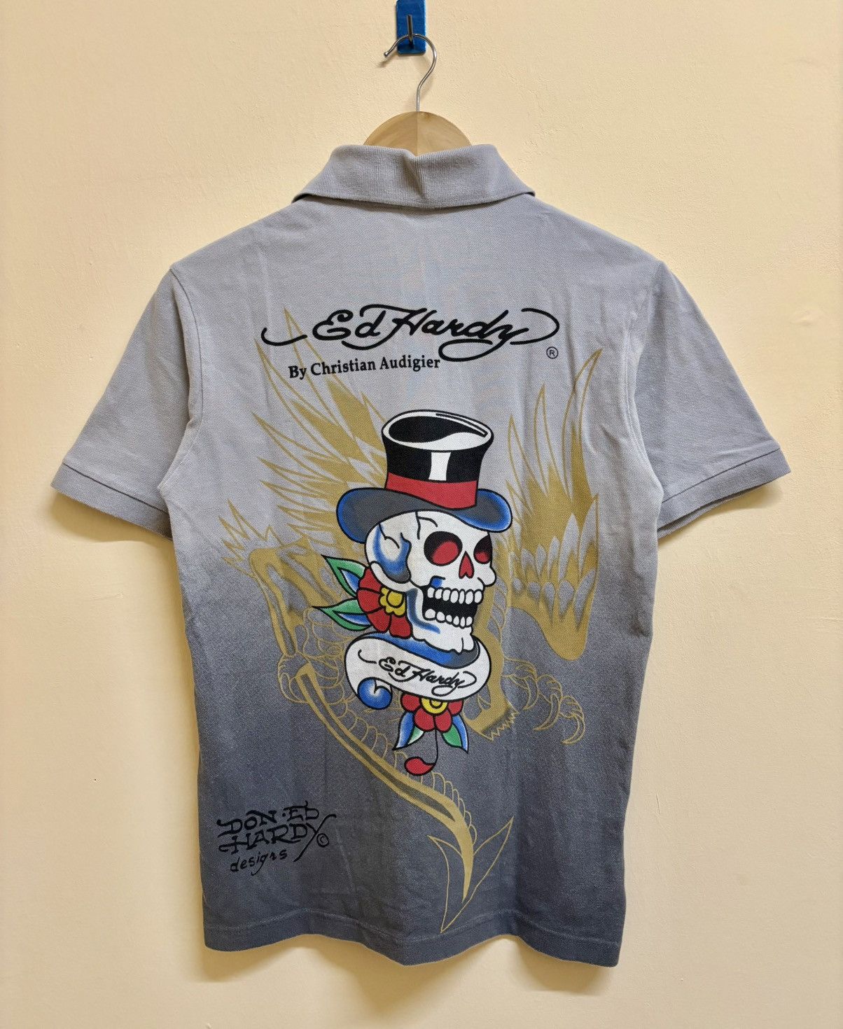 Ed Hardy Vintage Y2k Ed Hardy By Christian Audigier Skull Tiger Polo Size US M / EU 48-50 / 2 - 1 Thumbnail