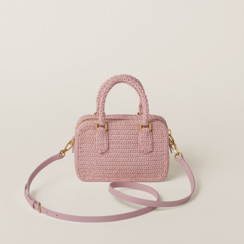 Miu Miu o1B3y1r0426 Size: OS / Crochet Top-Handle Bag in Pink Size ONE SIZE - 4 Thumbnail
