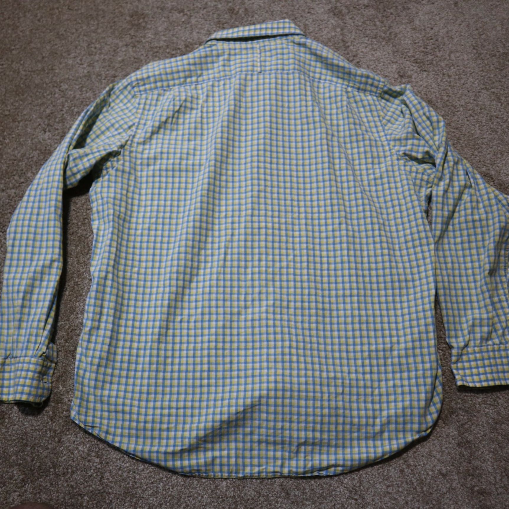 Banana Republic Banana Republic Shirt Button-Up Men Yellow Blue Plaid Multicolor Cotton Slim Long Sleeve Size 17.5 Regular Size US XXL / EU 58 / 5 - 8 Thumbnail