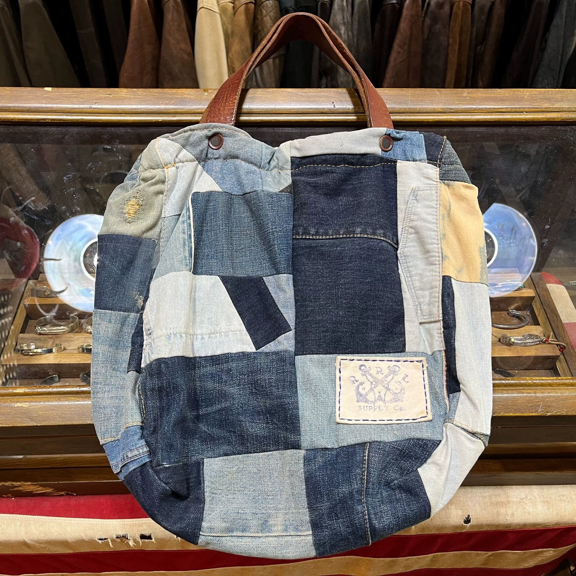 RRL Ralph Lauren patchwork denim tote shoulder bag Size ONE SIZE - 1 Thumbnail