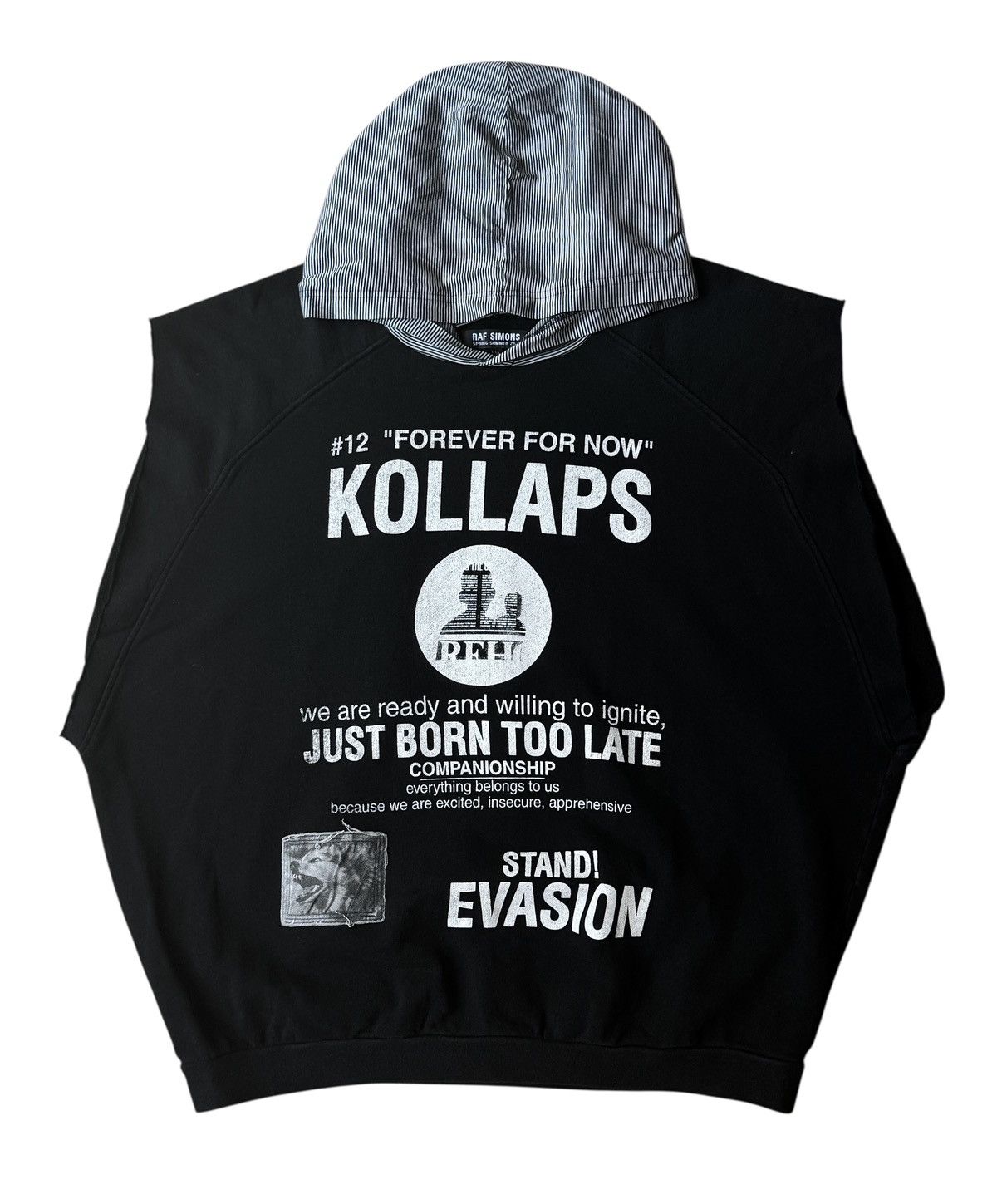 Raf Simons SS2002 Raf Simons Terror Kollaps Runway Sleeveless OS Hoodie ...