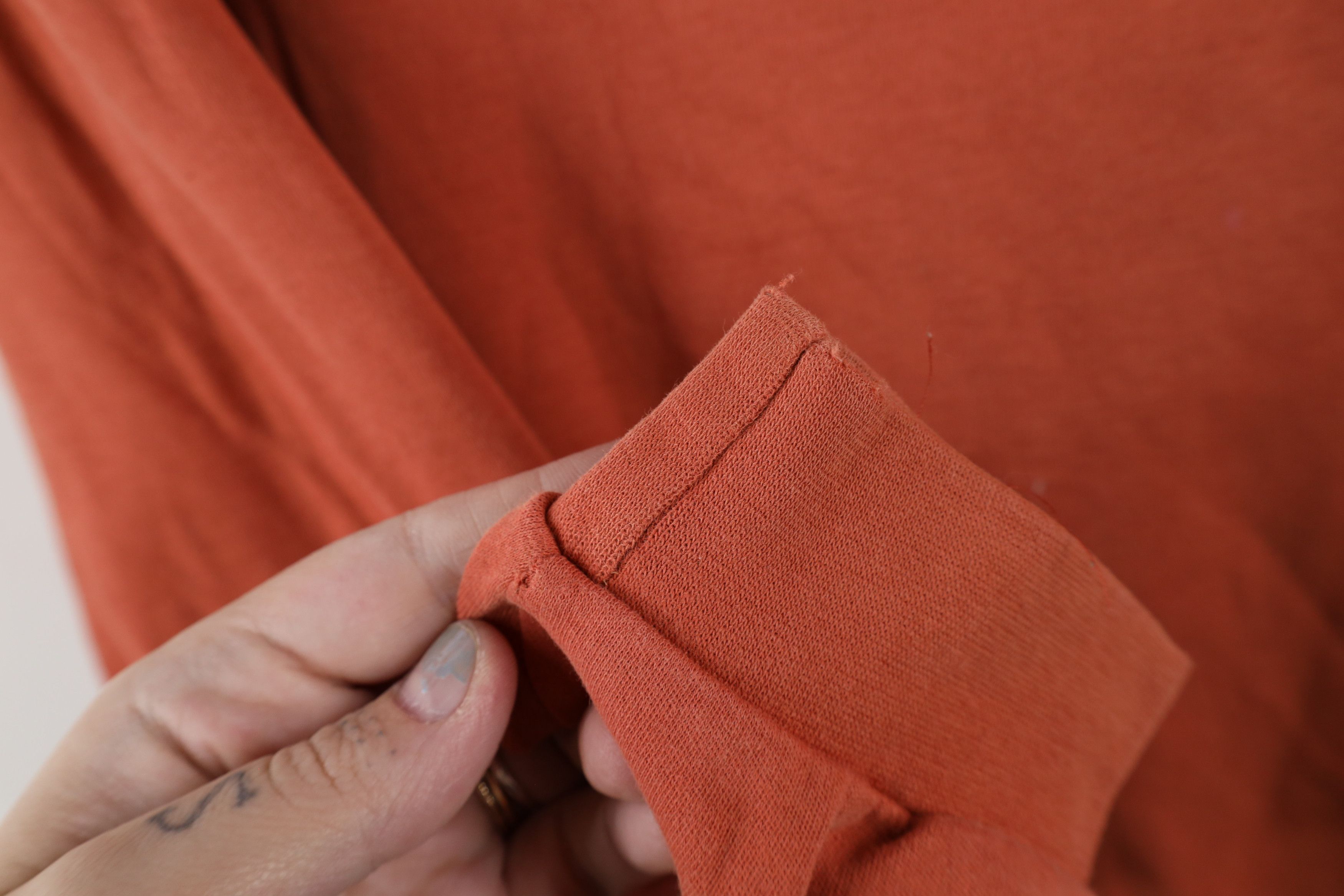 Lands' End × Vintage Vintage 90s Lands End Long Sleeve Rugby Polo Orange USA Size US L / EU 52-54 / 3 - 7 Thumbnail