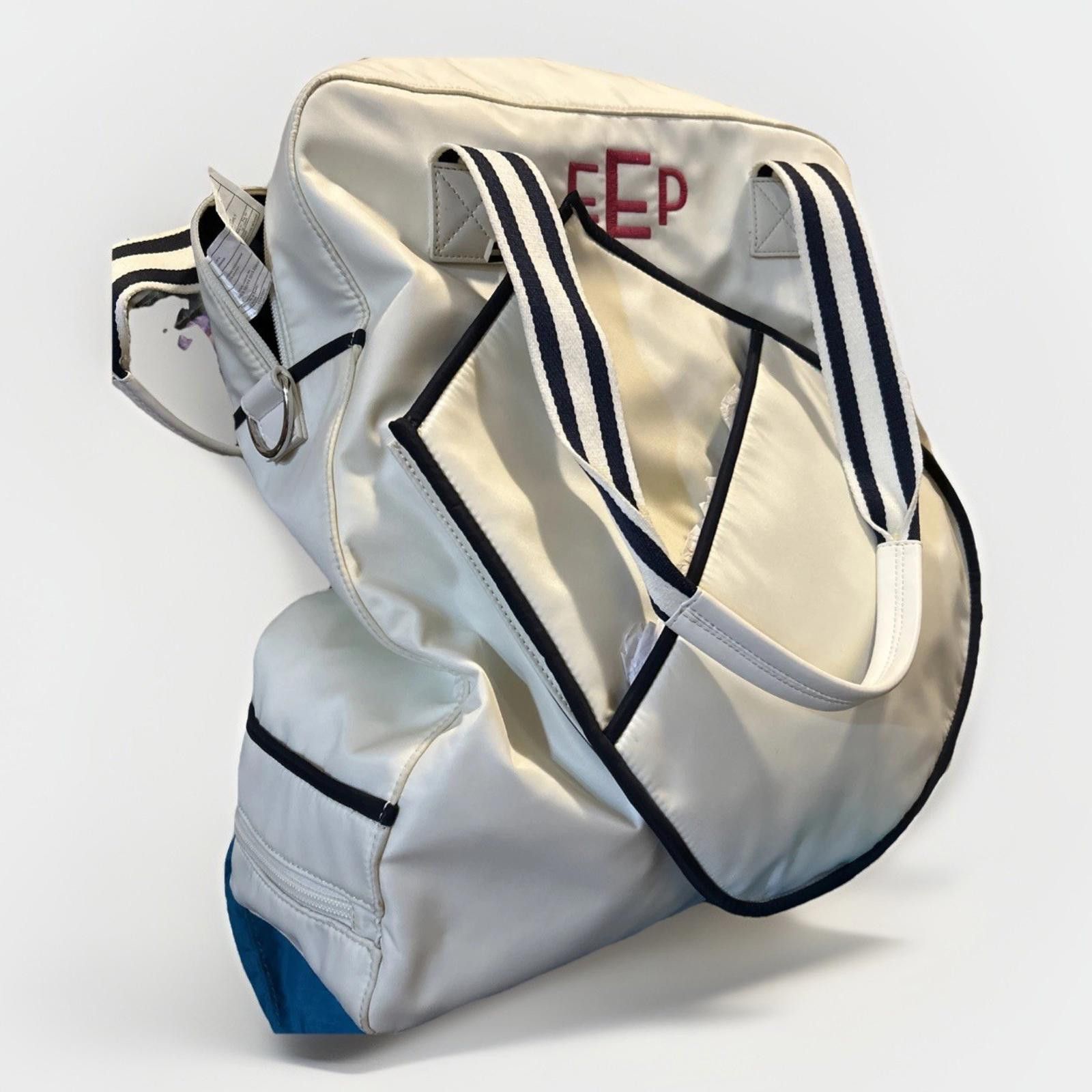 NEW MARK & GRAHAM PREPPY TENNIS RACQUET BAG Monogramed EEP