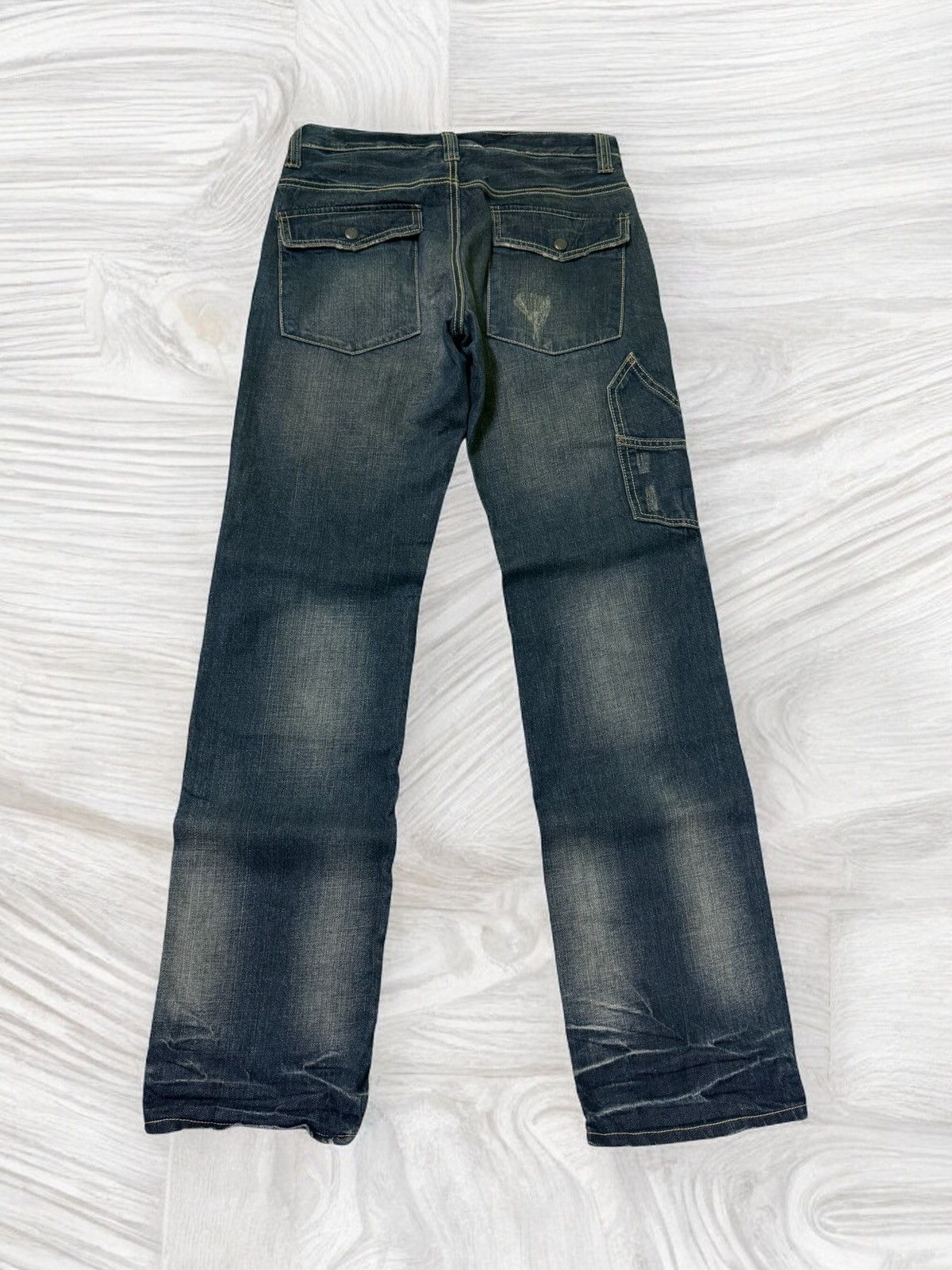 Japanese Brand Double Knee Multipocket Free Gate Distressed Denim Size US 29 - 2 Thumbnail