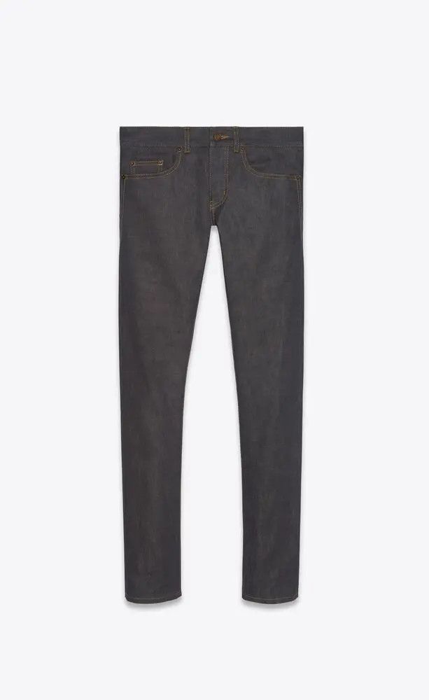 Saint Laurent Paris o1b1hav111224 Slim Fit Jeans in Raw Denim in Indigo Size 29" - 1 Thumbnail