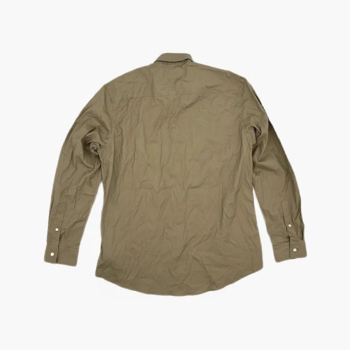 Burberry Burberry Burberry Beige Logo Embroidered Long Sleeve Shirt Size US L / EU 52-54 / 3 - 2 Thumbnail