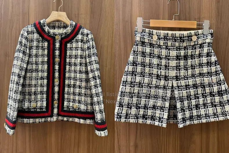 Gucci Gucci Classic plaid short coat and short skirt set Size S / US 4 / IT 40 - 1 Thumbnail
