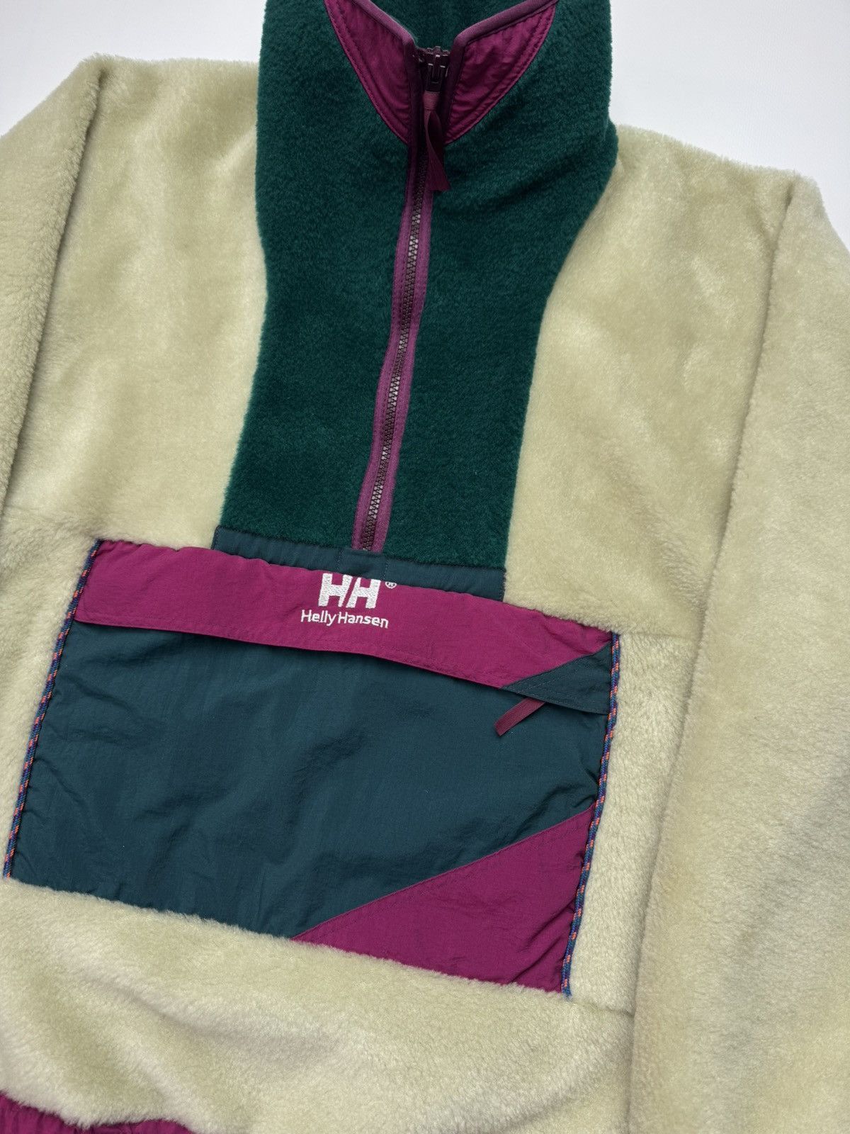 Helly Hansen Vintage 90s Helly Hansen Equipe Deep Pile Fleece Anorak Size US M / EU 48-50 / 2 - 2 Thumbnail