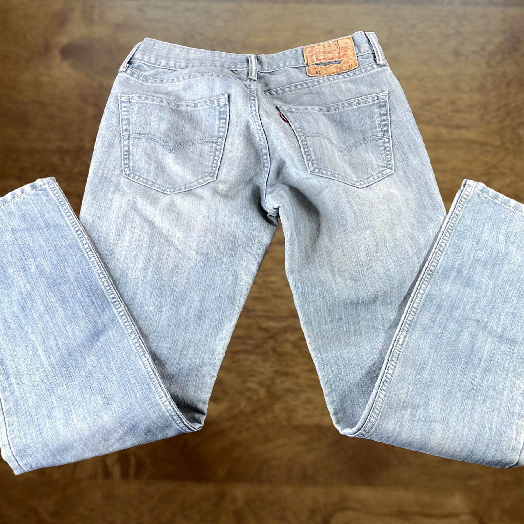Levi's Levi's 511 Jeans Mens 31x30 Light Wash Blue Denim Slim Straight Casual Fit Size US 31 - 1 Thumbnail